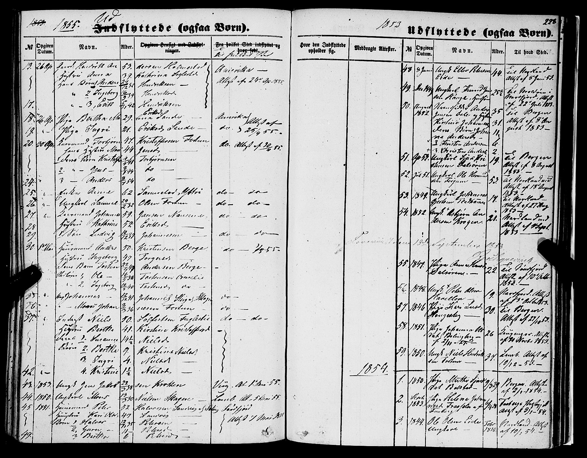 Luster sokneprestembete, SAB/A-81101/H/Haa/Haaa/L0007: Parish register (official) no. A 7, 1849-1859, p. 228