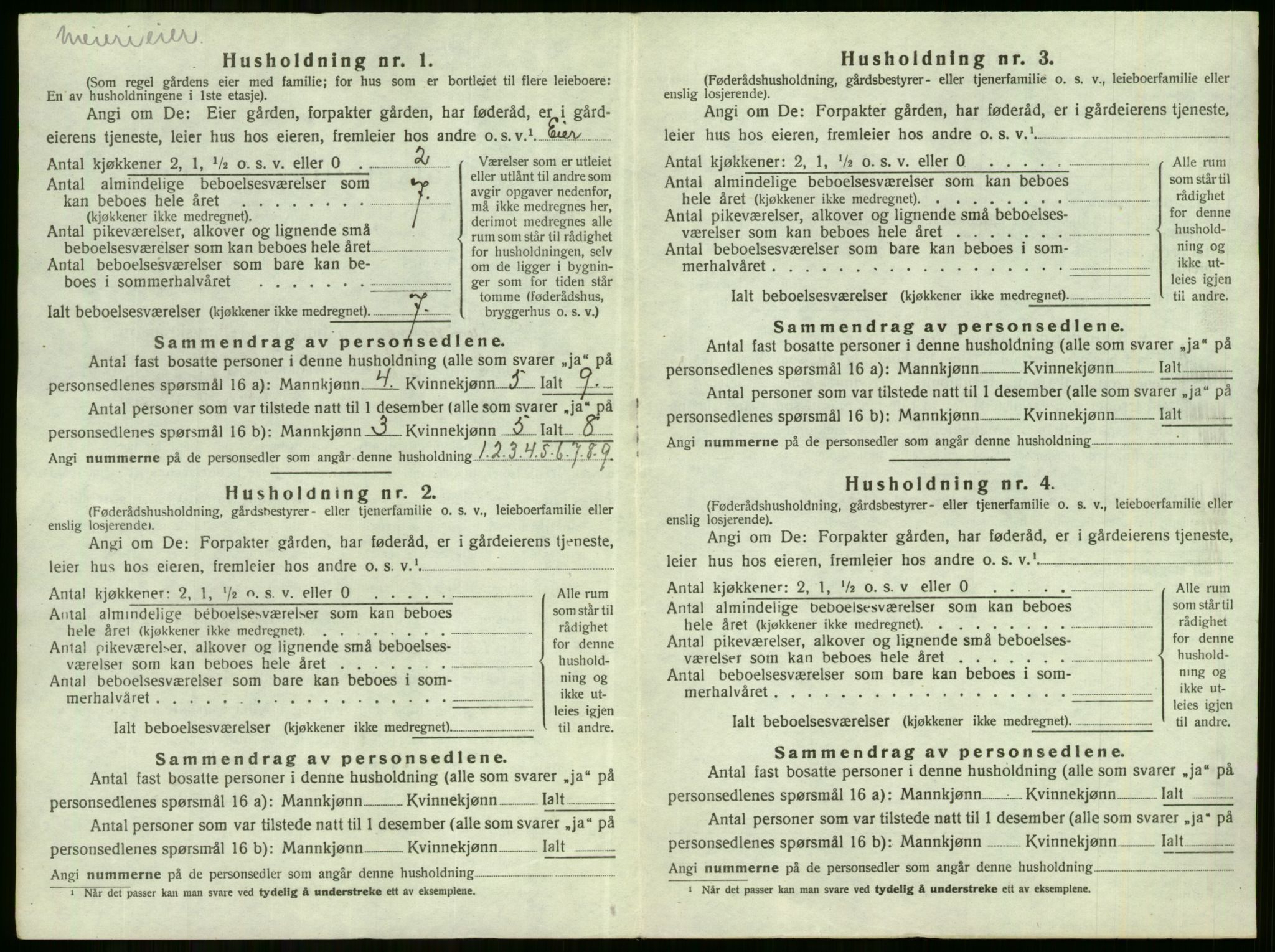 SAKO, 1920 census for Tyristrand, 1920, p. 26