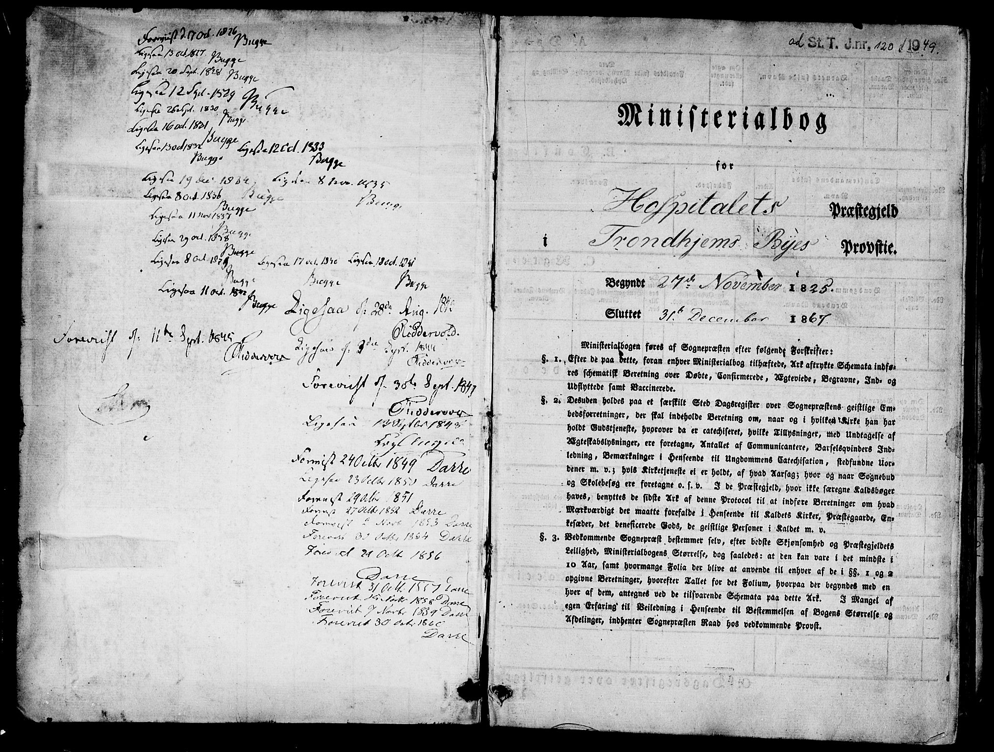 Ministerialprotokoller, klokkerbøker og fødselsregistre - Sør-Trøndelag, SAT/A-1456/623/L0468: Parish register (official) no. 623A02, 1826-1867