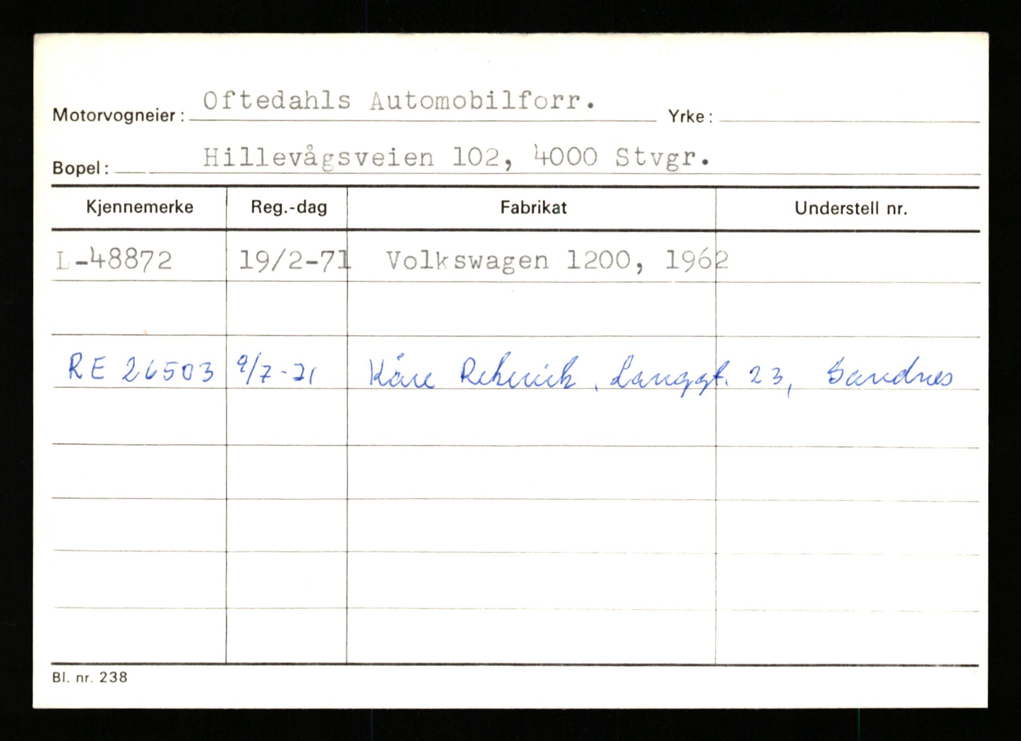 Stavanger trafikkstasjon, AV/SAST-A-101942/0/G/L0006: Registreringsnummer: 34250 - 49007, 1930-1971, p. 3424