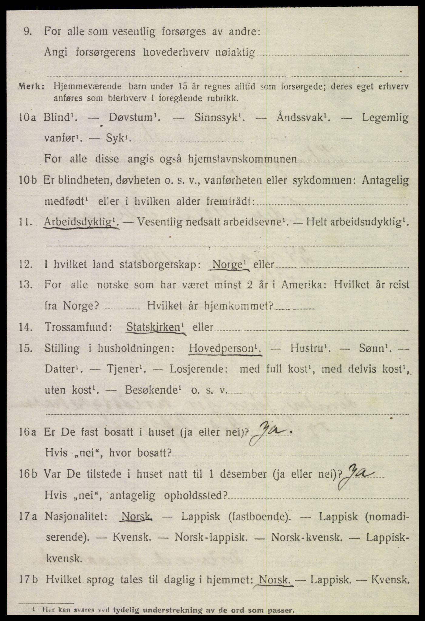 SAT, 1920 census for Klinga, 1920, p. 2058