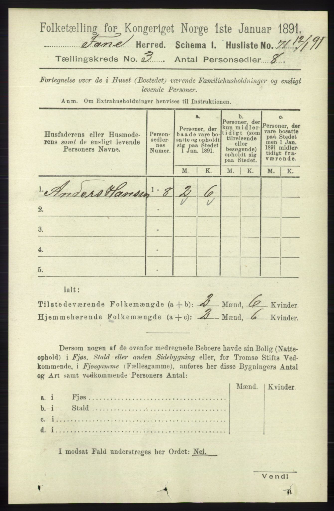 RA, 1891 census for 1249 Fana, 1891, p. 867