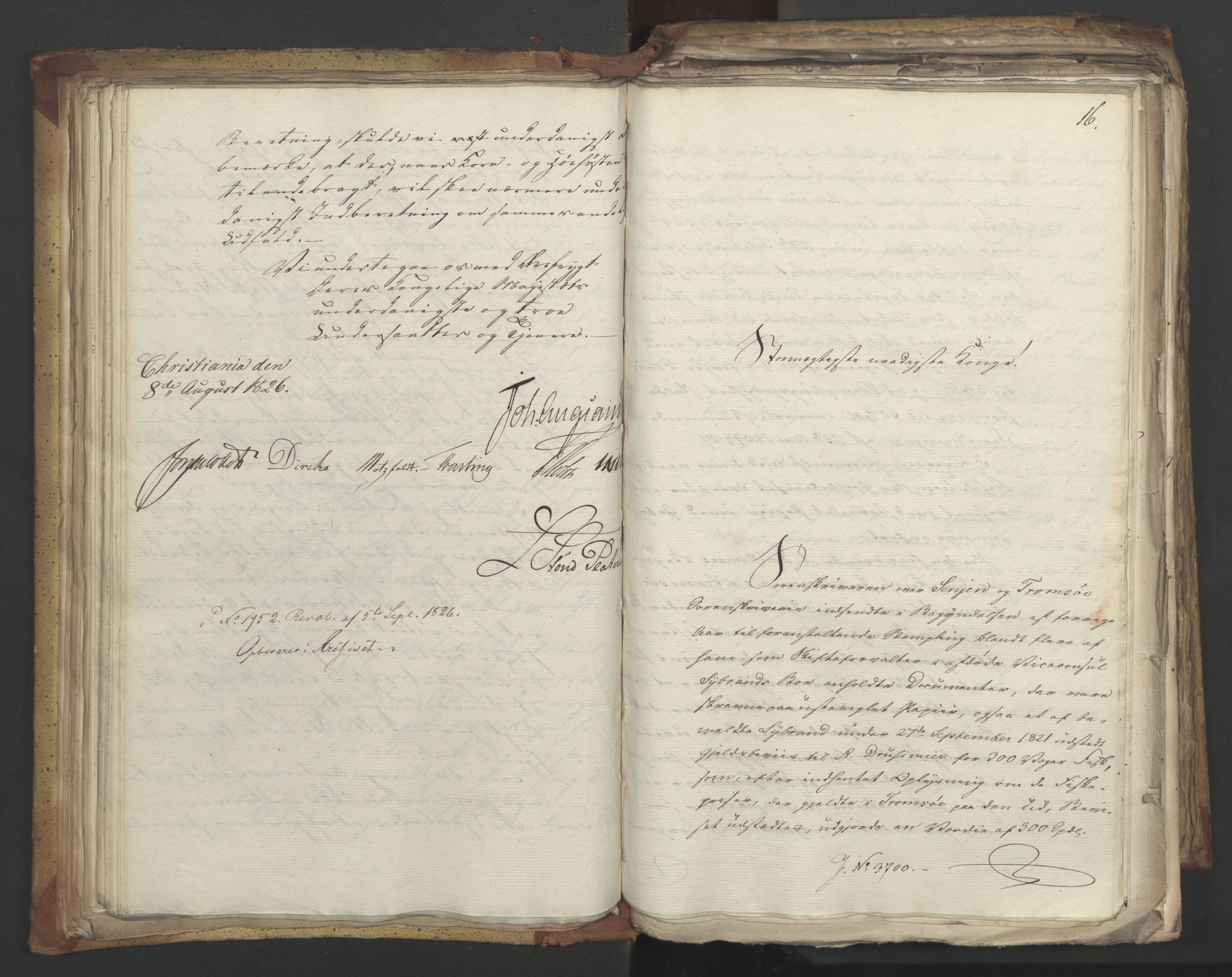 Statsrådsavdelingen i Stockholm, AV/RA-S-1003/D/Da/L0048: Regjeringsinnstillinger nr. 3600-3859, 1826, p. 110