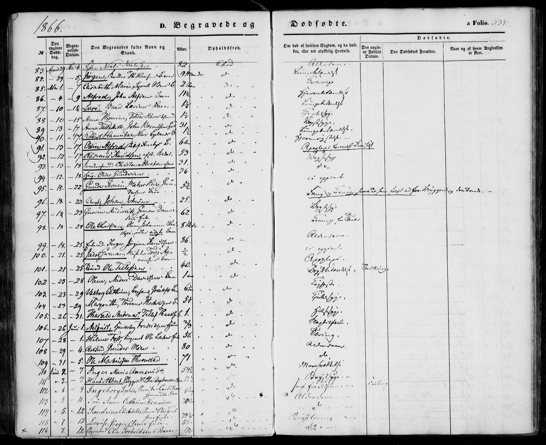 Kristiansand domprosti, SAK/1112-0006/F/Fa/L0014: Parish register (official) no. A 14, 1852-1867, p. 534