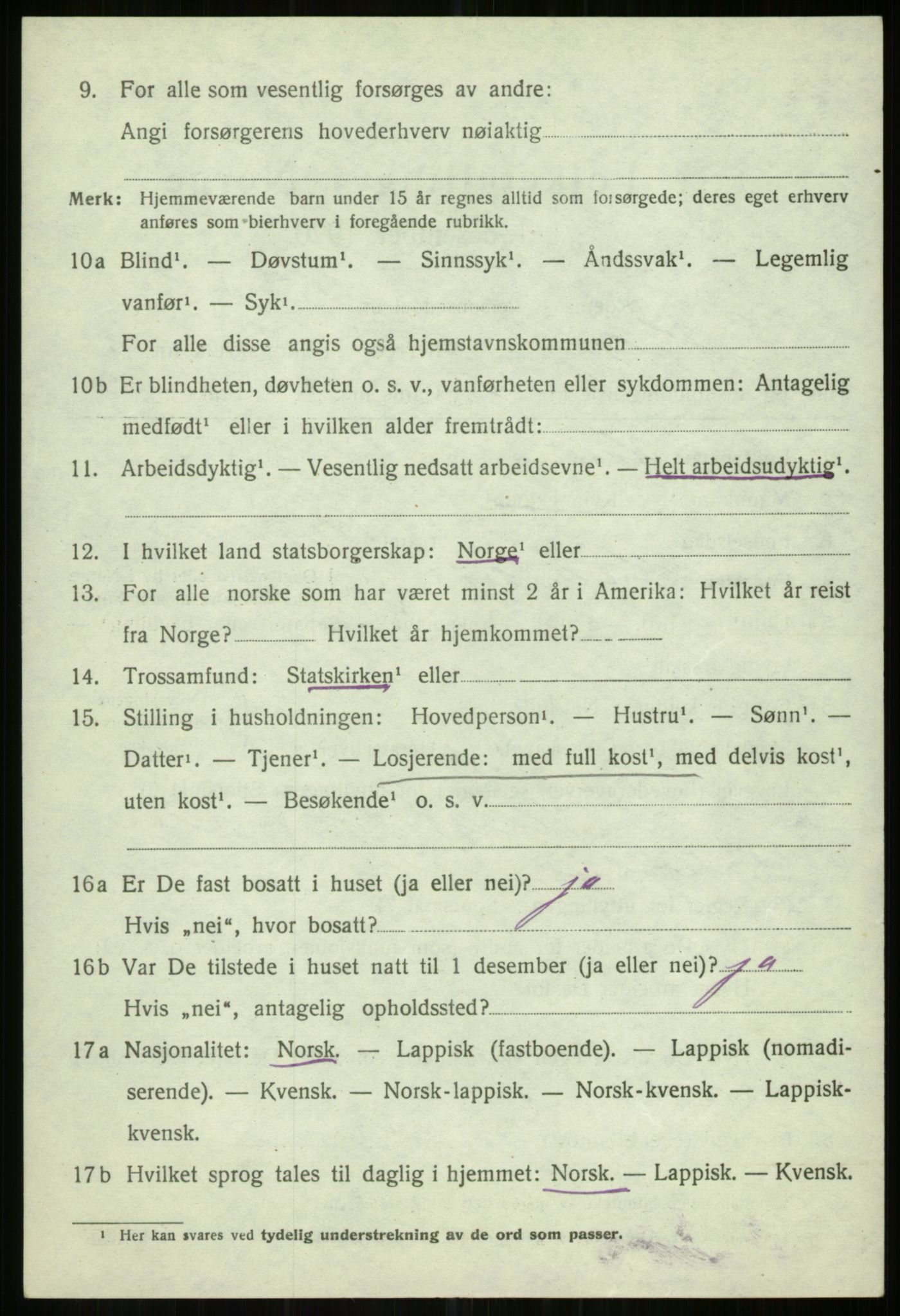 SATØ, 1920 census for Helgøy, 1920, p. 1584