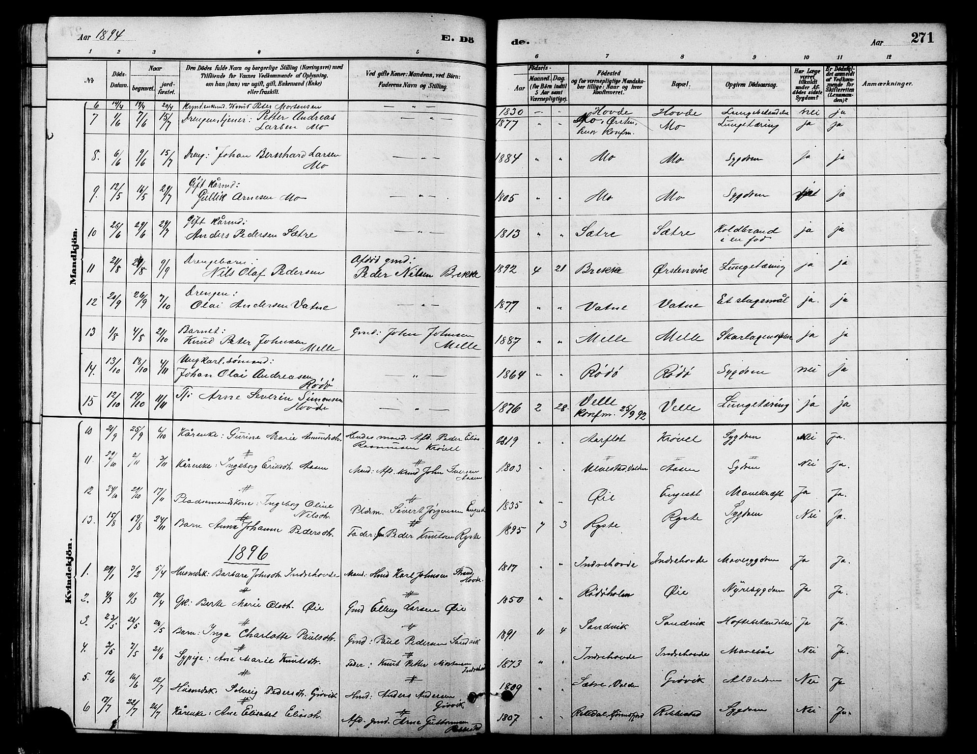 Ministerialprotokoller, klokkerbøker og fødselsregistre - Møre og Romsdal, SAT/A-1454/513/L0189: Parish register (copy) no. 513C03, 1883-1904, p. 271