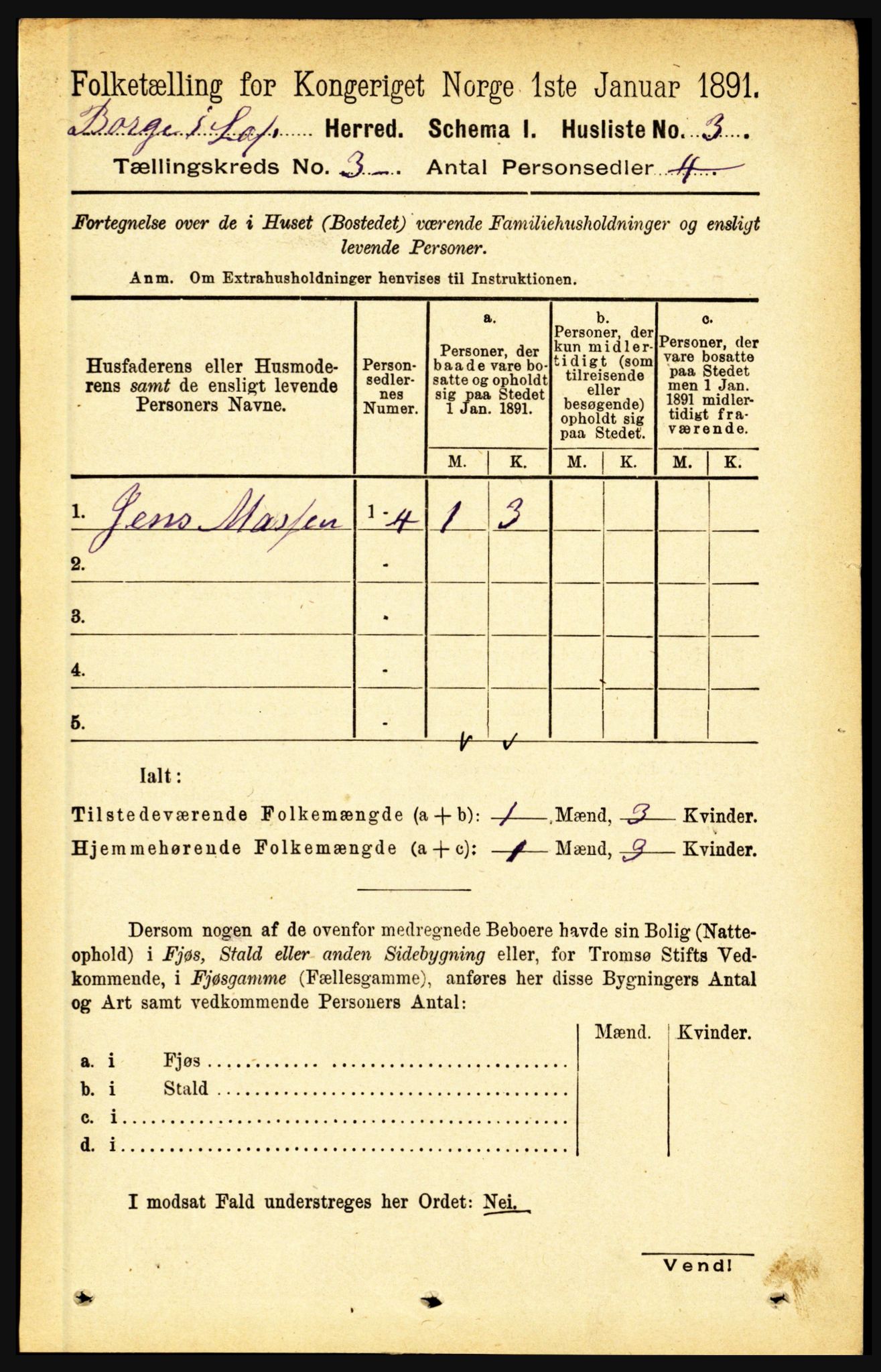 RA, 1891 census for 1862 Borge, 1891, p. 1465