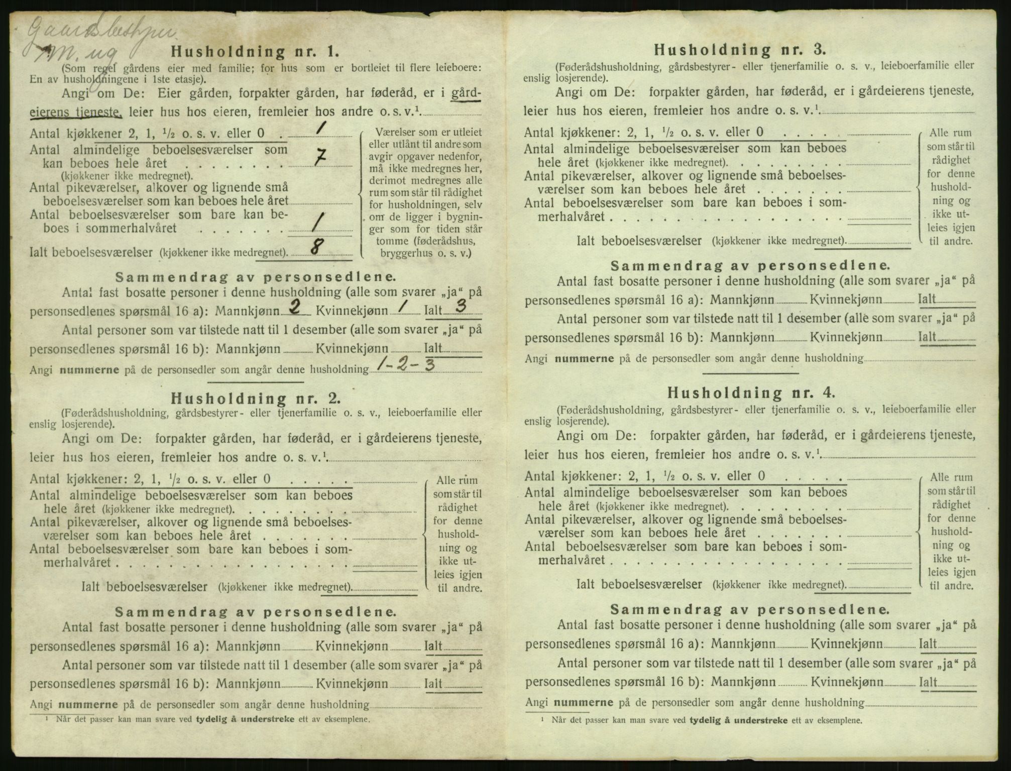 SAK, 1920 census for Herefoss, 1920, p. 29