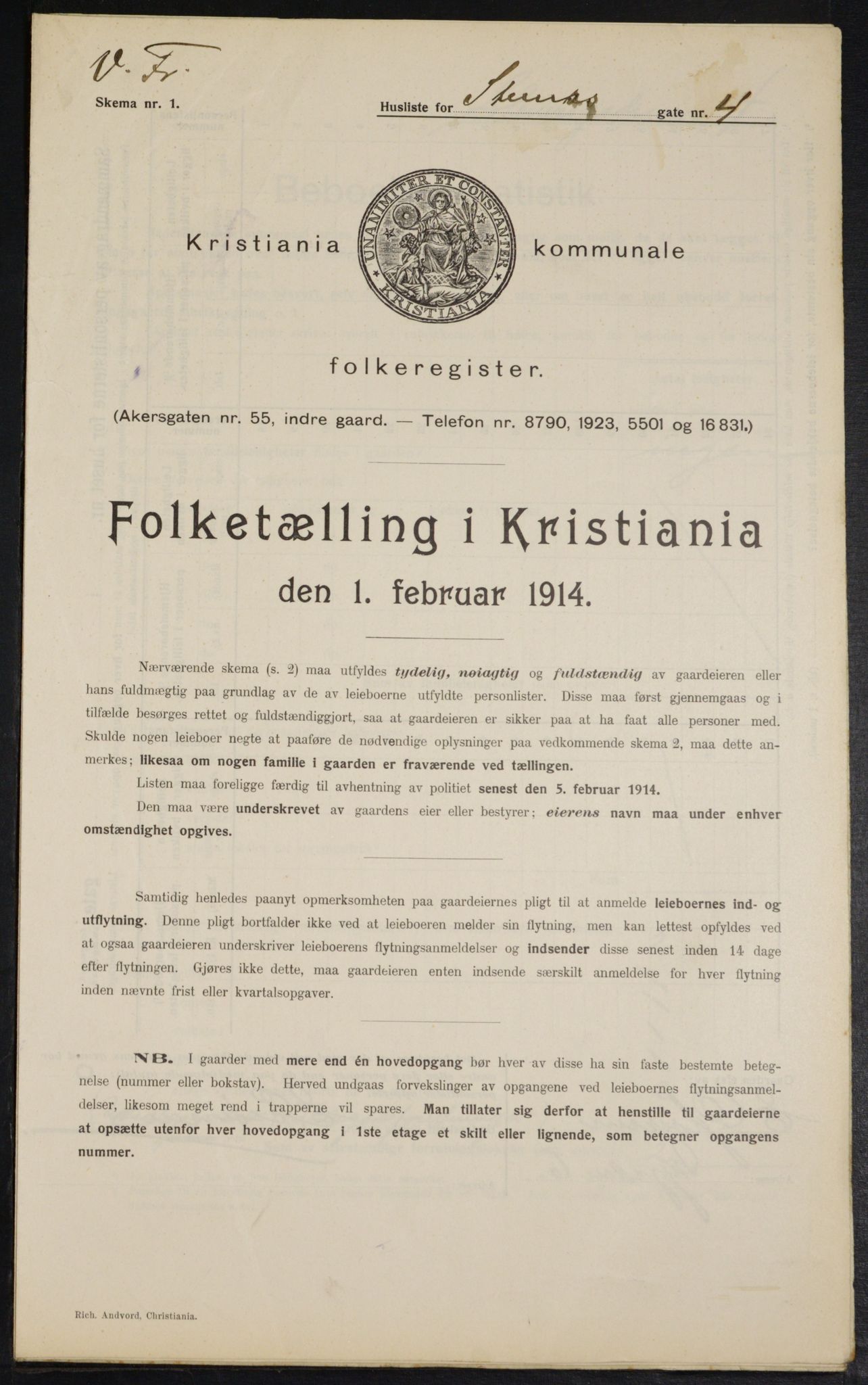 OBA, Municipal Census 1914 for Kristiania, 1914, p. 101403