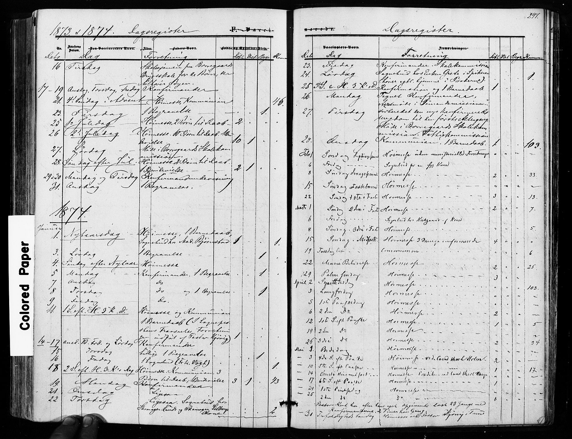 Sarpsborg prestekontor Kirkebøker, SAO/A-2006/F/Fa/L0002: Parish register (official) no. 2, 1869-1877, p. 297