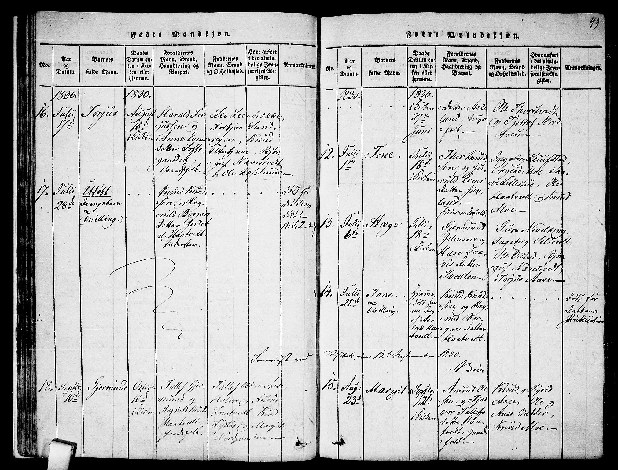 Mo kirkebøker, SAKO/A-286/F/Fa/L0004: Parish register (official) no. I 4, 1814-1844, p. 49