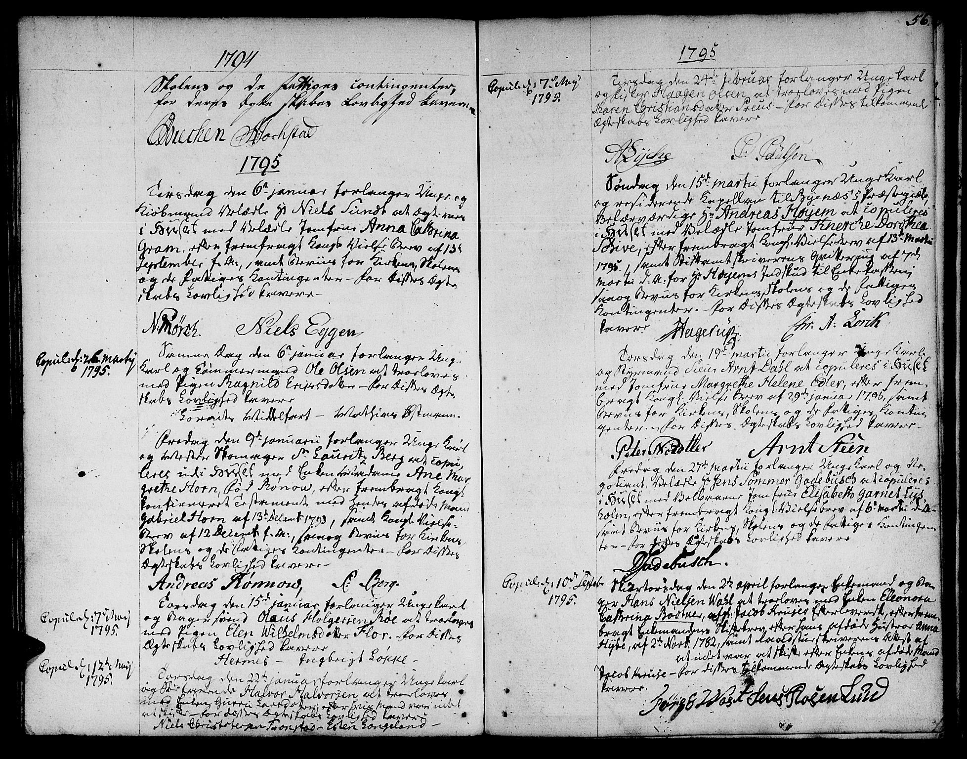 Ministerialprotokoller, klokkerbøker og fødselsregistre - Sør-Trøndelag, SAT/A-1456/601/L0041: Parish register (official) no. 601A09, 1784-1801, p. 56