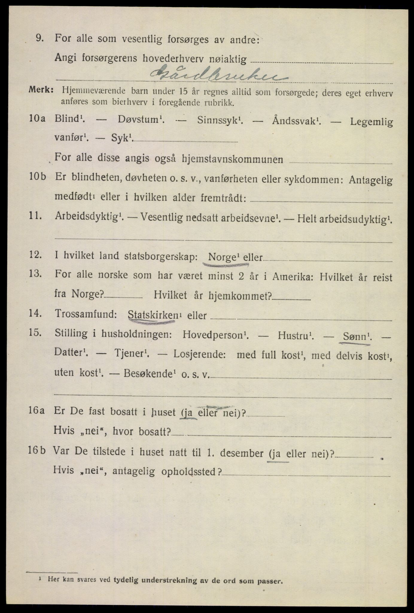 SAKO, 1920 census for Stokke, 1920, p. 9307