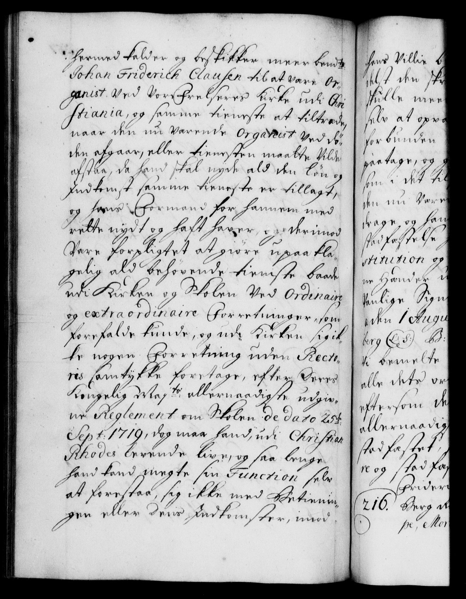 Danske Kanselli 1572-1799, AV/RA-EA-3023/F/Fc/Fca/Fcaa/L0023: Norske registre, 1720-1722, p. 357b