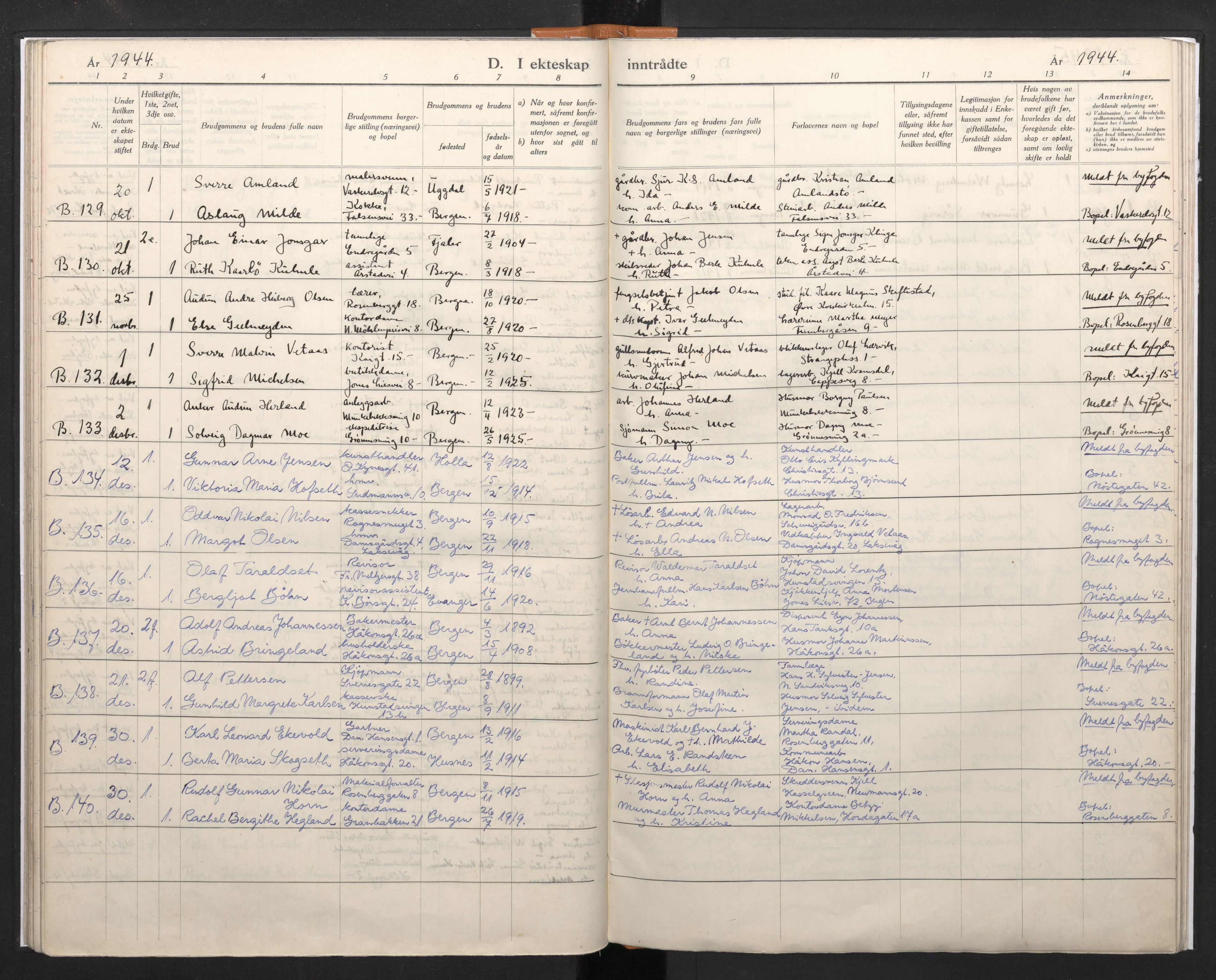 Domkirken sokneprestembete, AV/SAB-A-74801/H/Haa/L0017: Parish register (official) no. A 16, 1944-1945