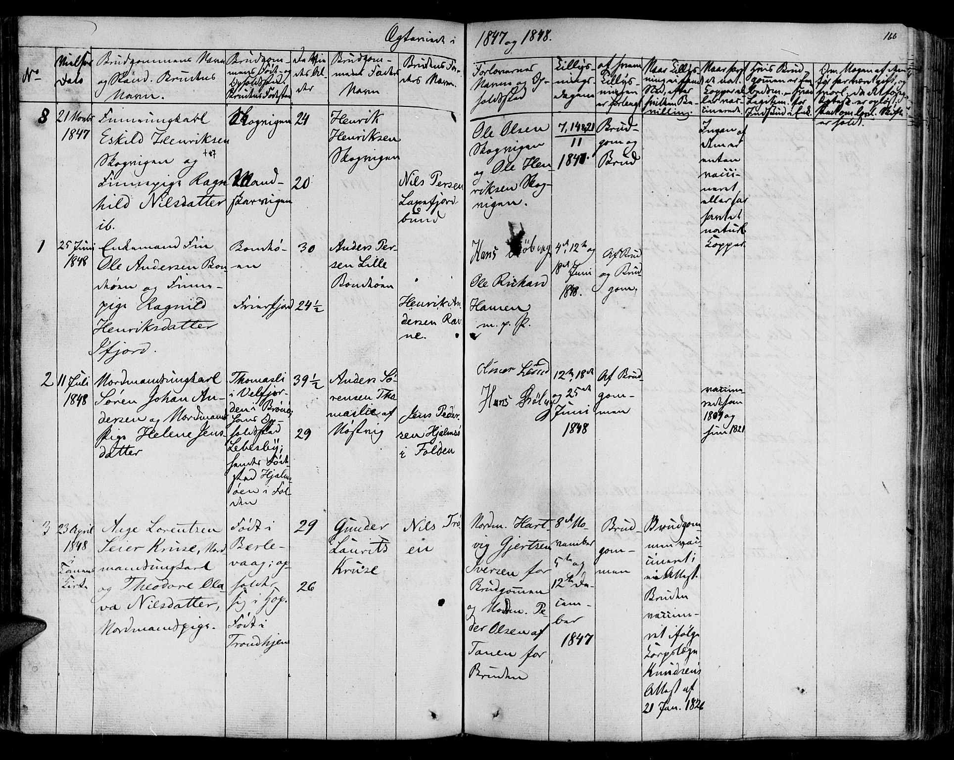 Lebesby sokneprestkontor, SATØ/S-1353/H/Ha/L0003kirke: Parish register (official) no. 3, 1833-1852, p. 166