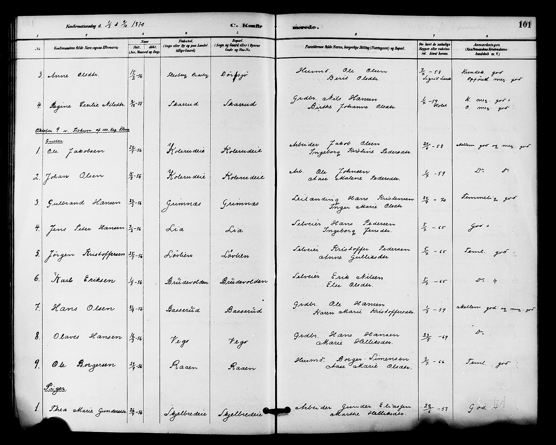 Fiskum kirkebøker, SAKO/A-15/F/Fa/L0001: Parish register (official) no. 1, 1858-1877, p. 101