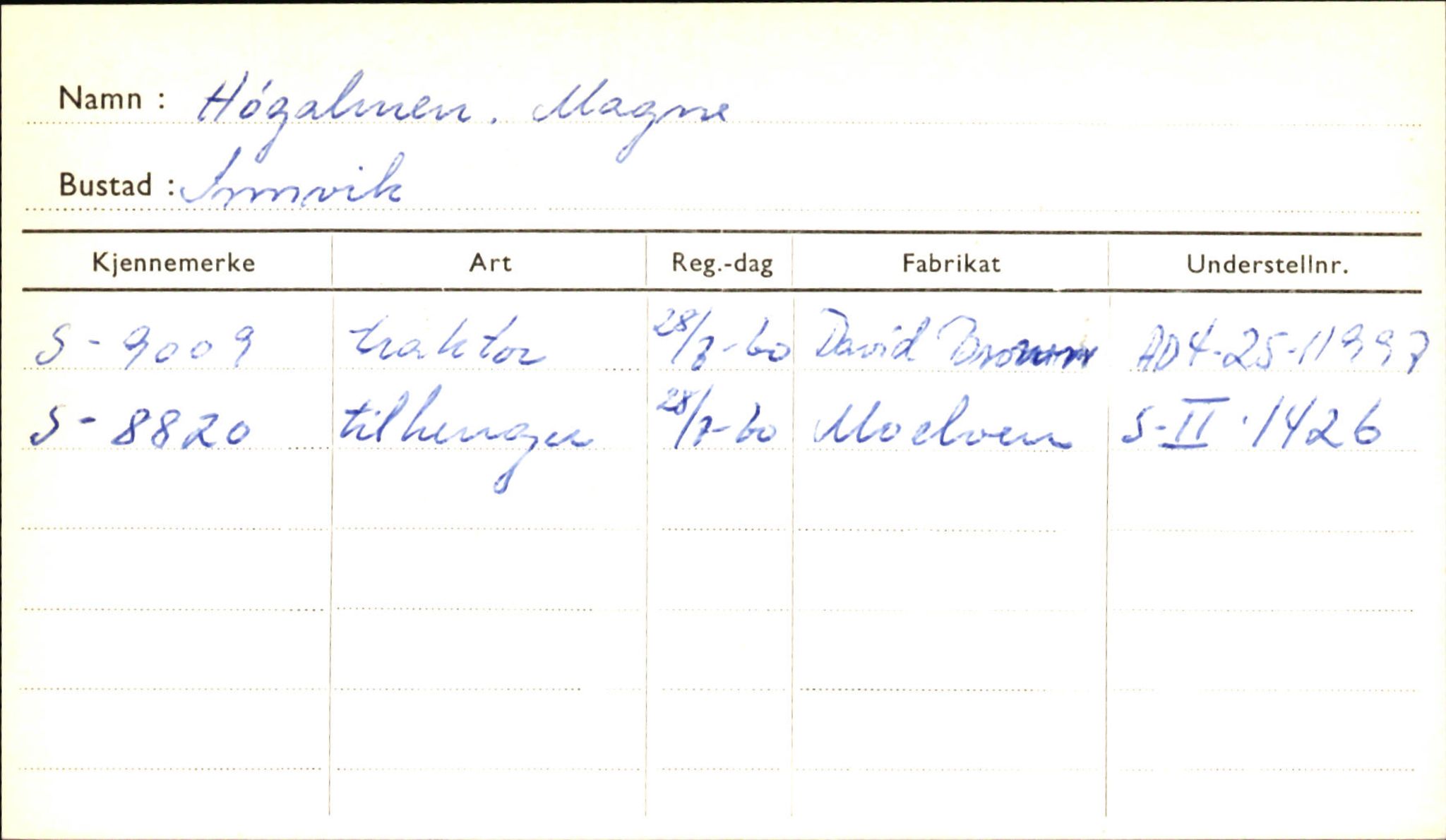 Statens vegvesen, Sogn og Fjordane vegkontor, SAB/A-5301/4/F/L0001A: Eigarregister Fjordane til 1.6.1961, 1930-1961, p. 809