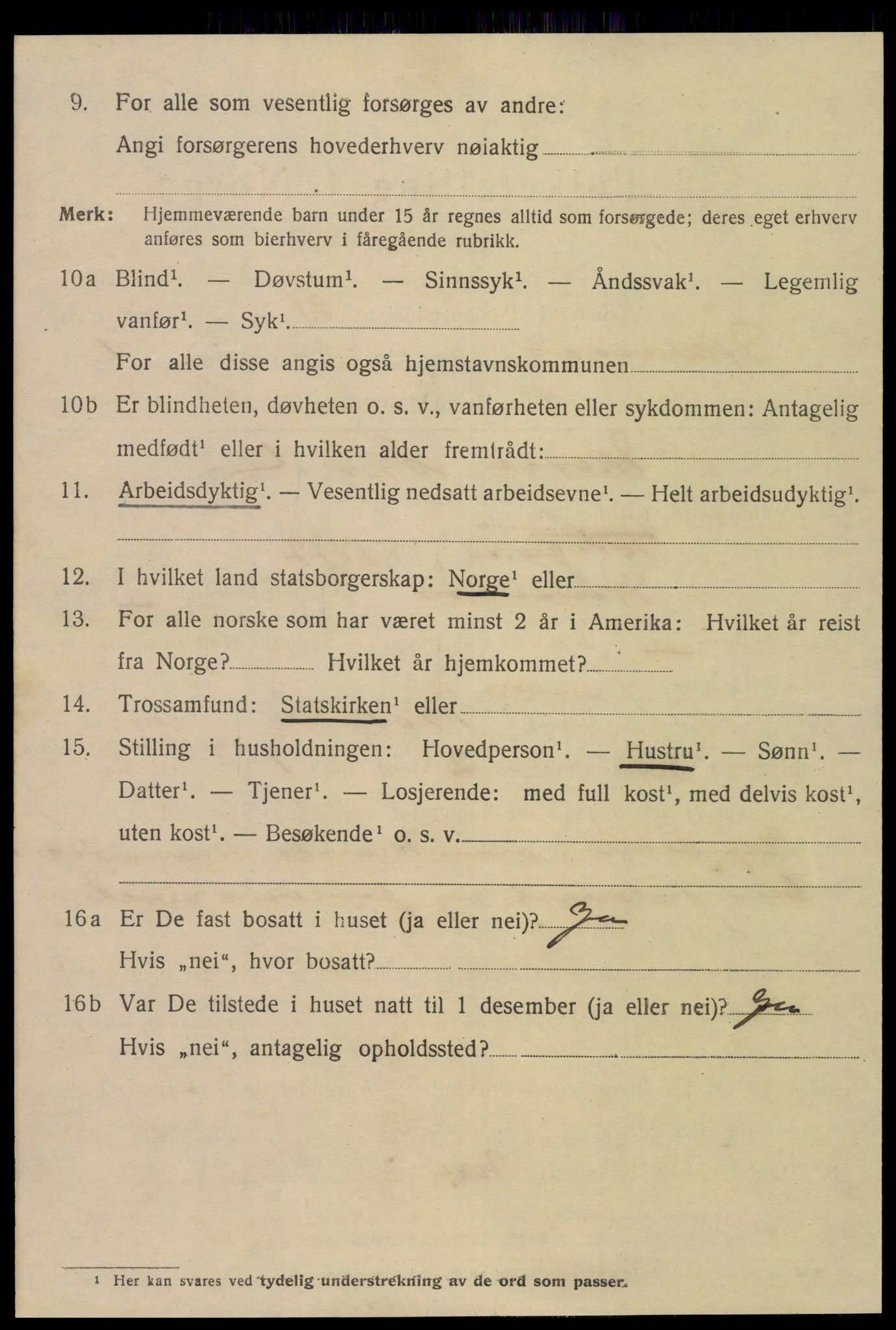 SAT, 1920 census for Namsos, 1920, p. 2018