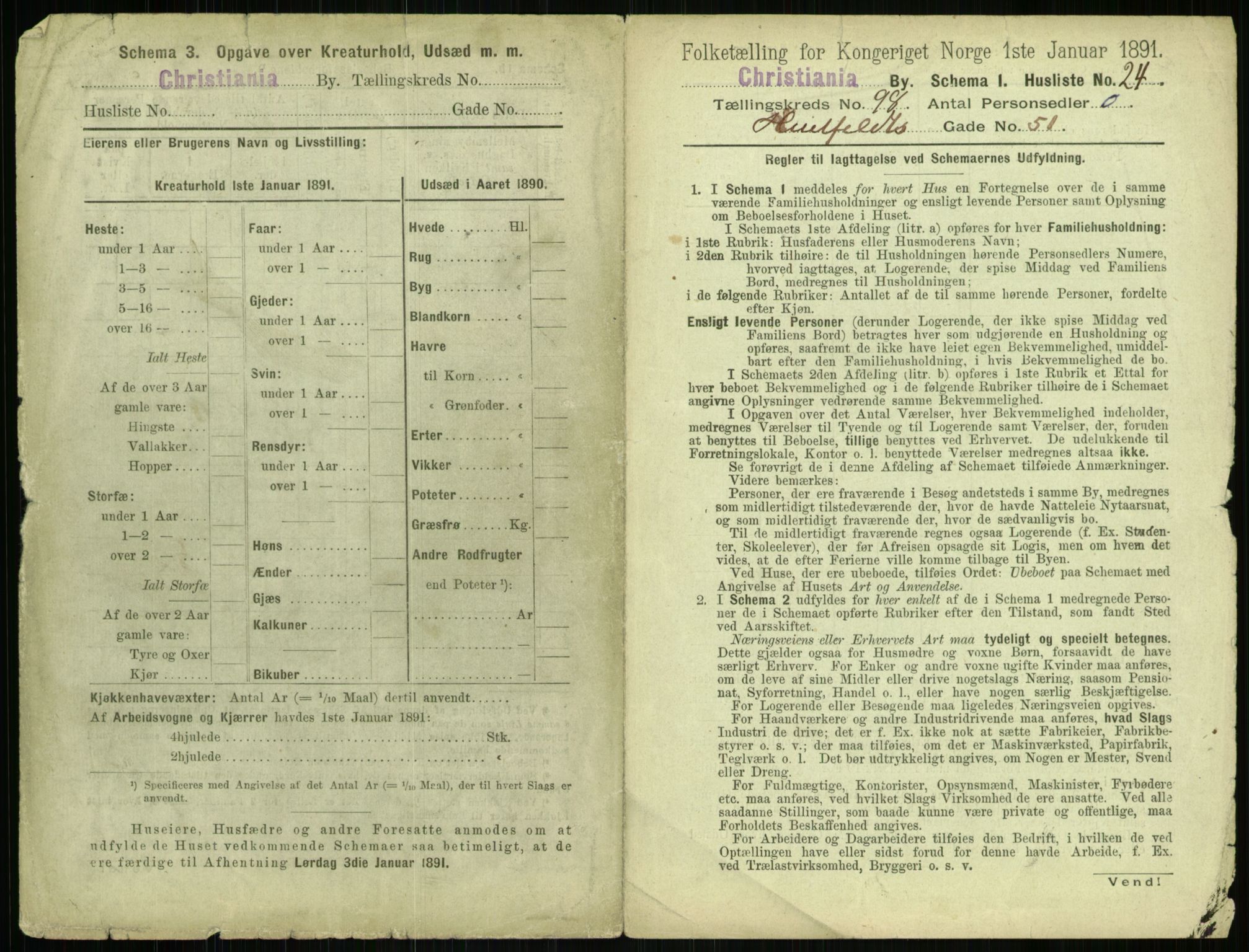 RA, 1891 census for 0301 Kristiania, 1891, p. 47697