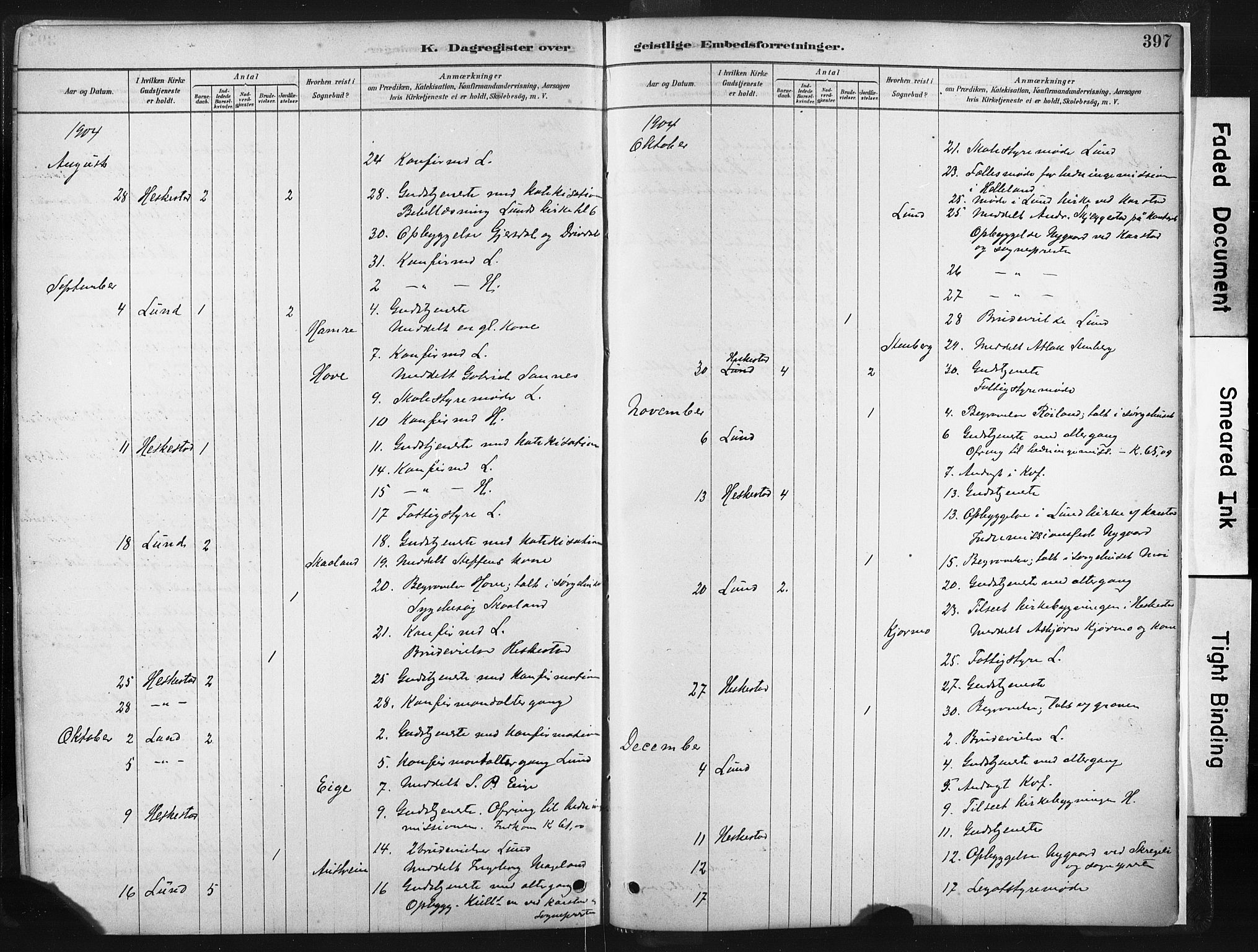 Lund sokneprestkontor, AV/SAST-A-101809/S06/L0011: Parish register (official) no. A 10, 1877-1904, p. 397