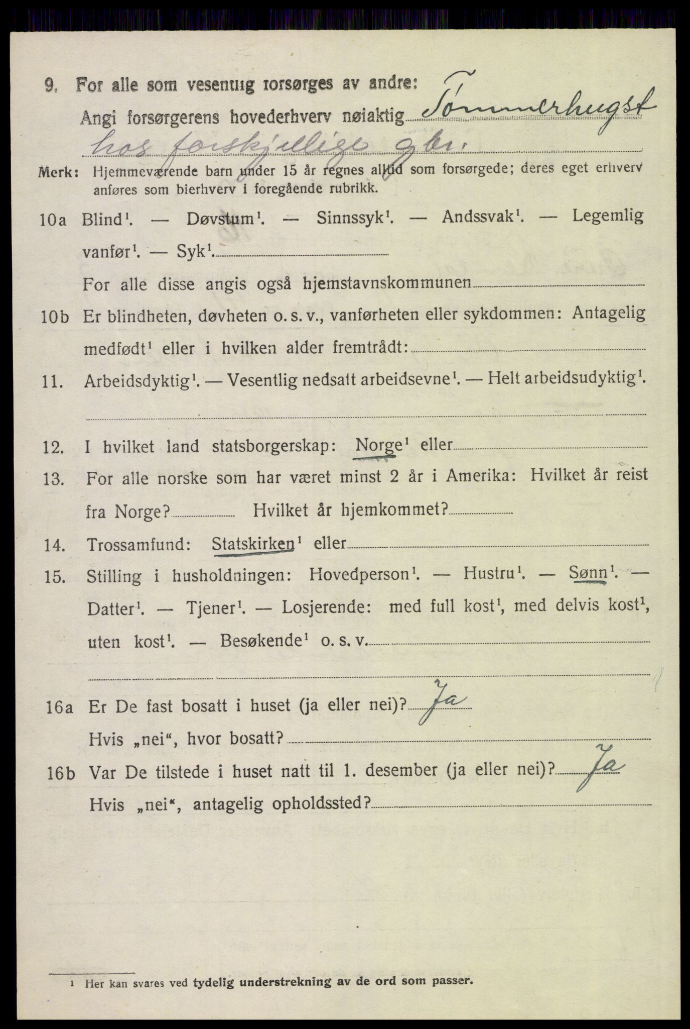 SAH, 1920 census for Øvre Rendal, 1920, p. 1516