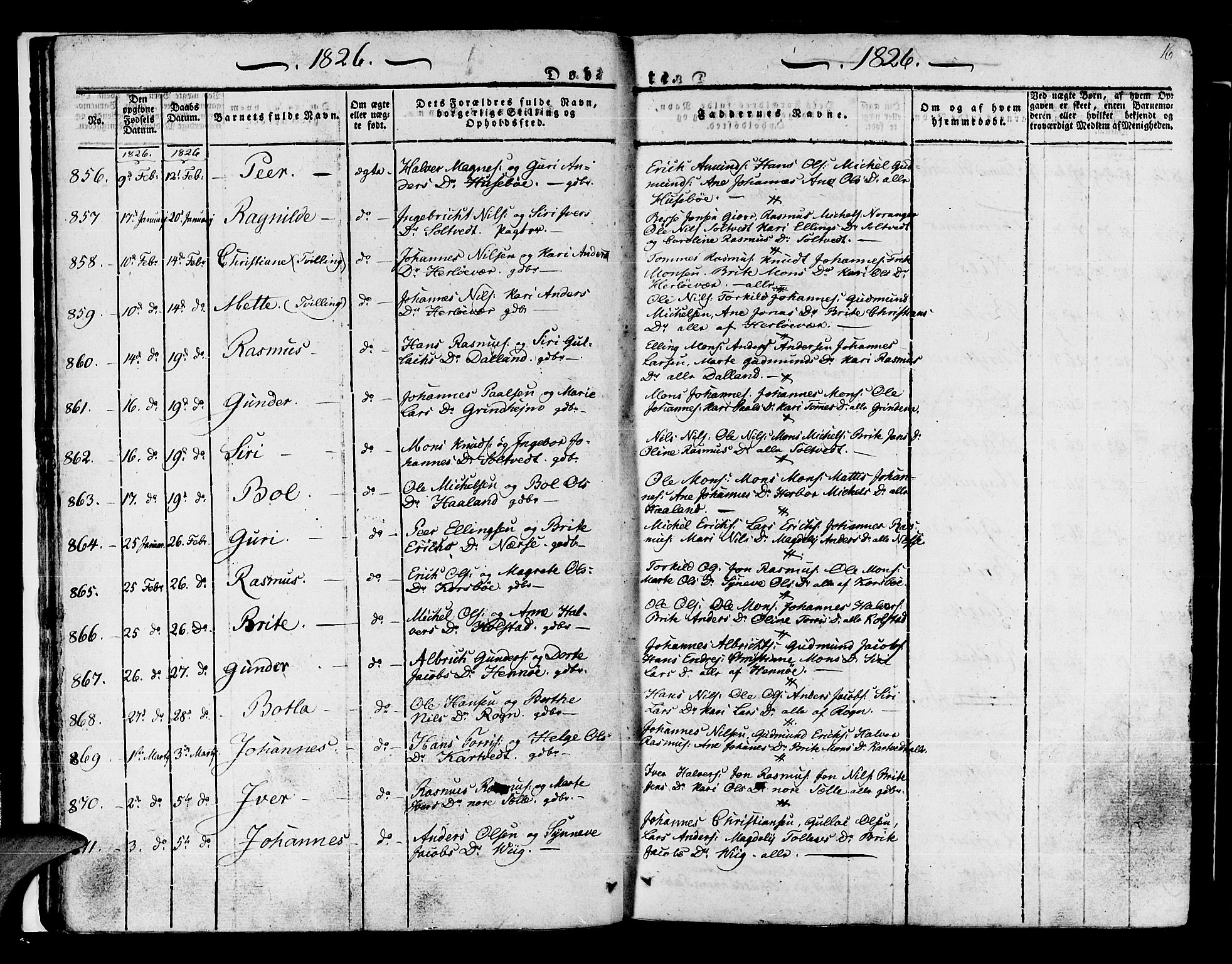 Manger sokneprestembete, AV/SAB-A-76801/H/Haa: Parish register (official) no. A 4, 1824-1838, p. 16