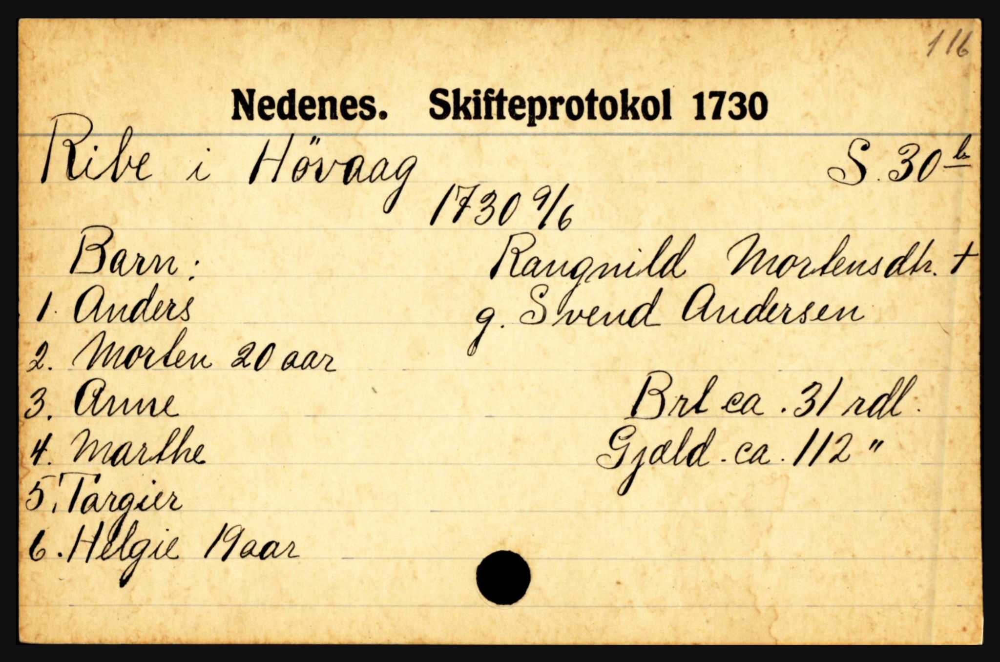 Nedenes sorenskriveri før 1824, AV/SAK-1221-0007/H, p. 23617