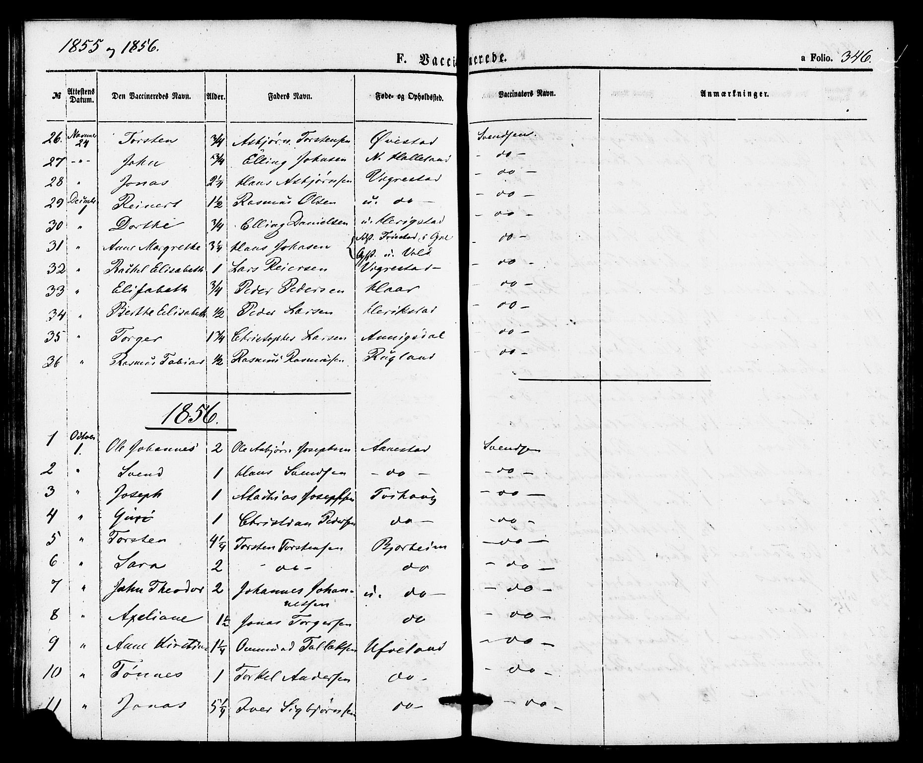 Hå sokneprestkontor, AV/SAST-A-101801/001/30BA/L0009: Parish register (official) no. A 8, 1855-1878, p. 346