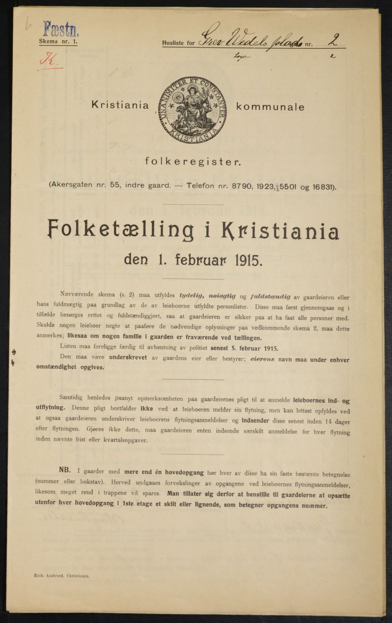 OBA, Municipal Census 1915 for Kristiania, 1915, p. 29500