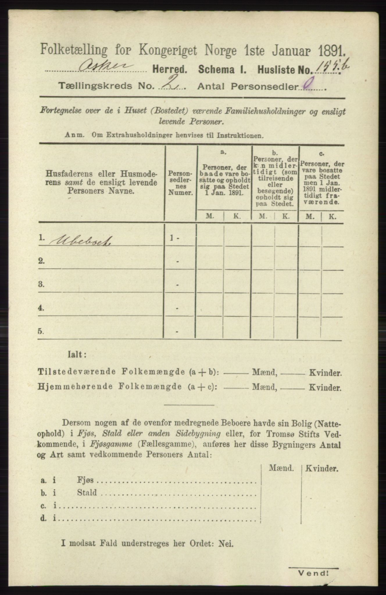 RA, 1891 census for 0220 Asker, 1891, p. 910