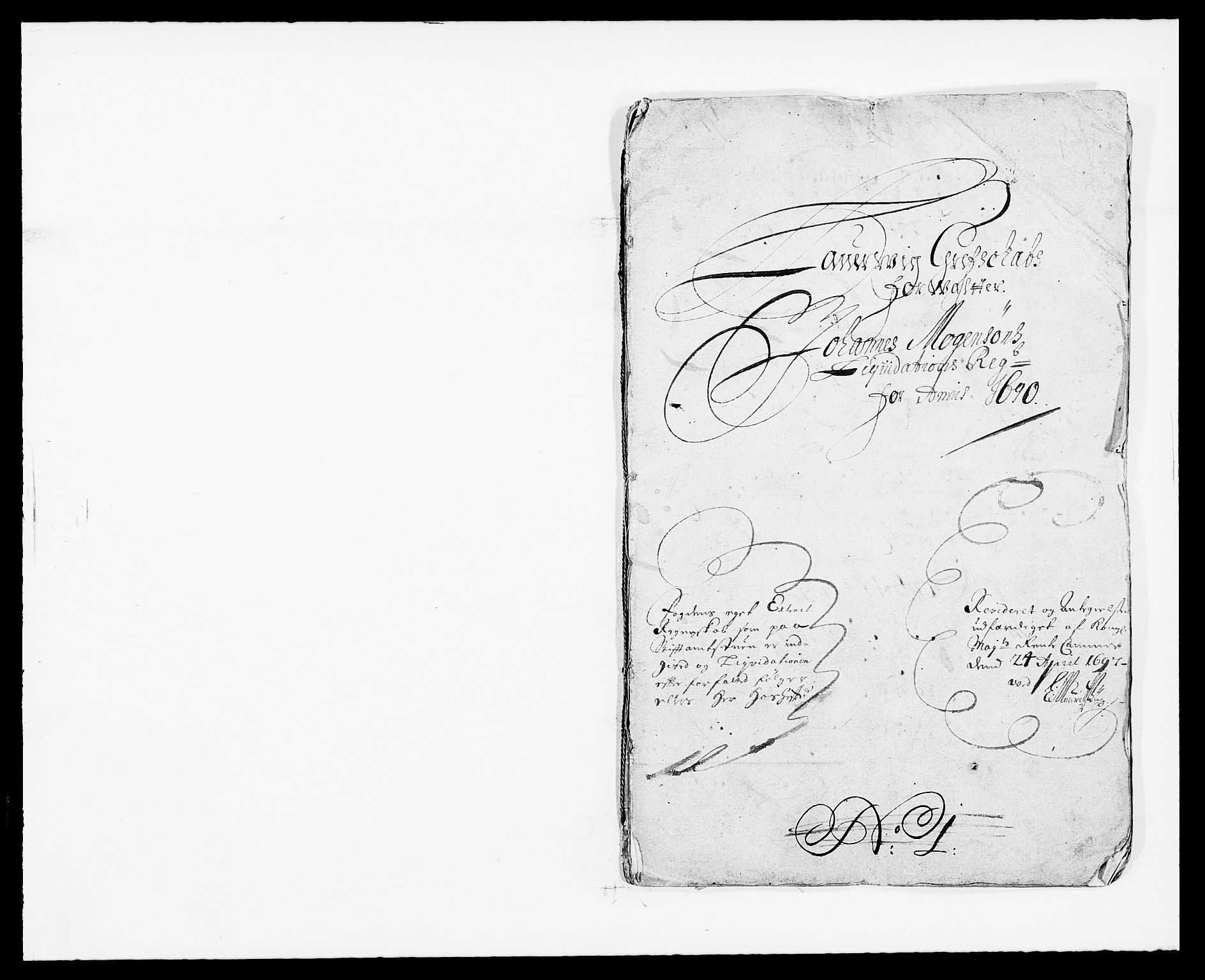 Rentekammeret inntil 1814, Reviderte regnskaper, Fogderegnskap, RA/EA-4092/R33/L1972: Fogderegnskap Larvik grevskap, 1690-1691, p. 1