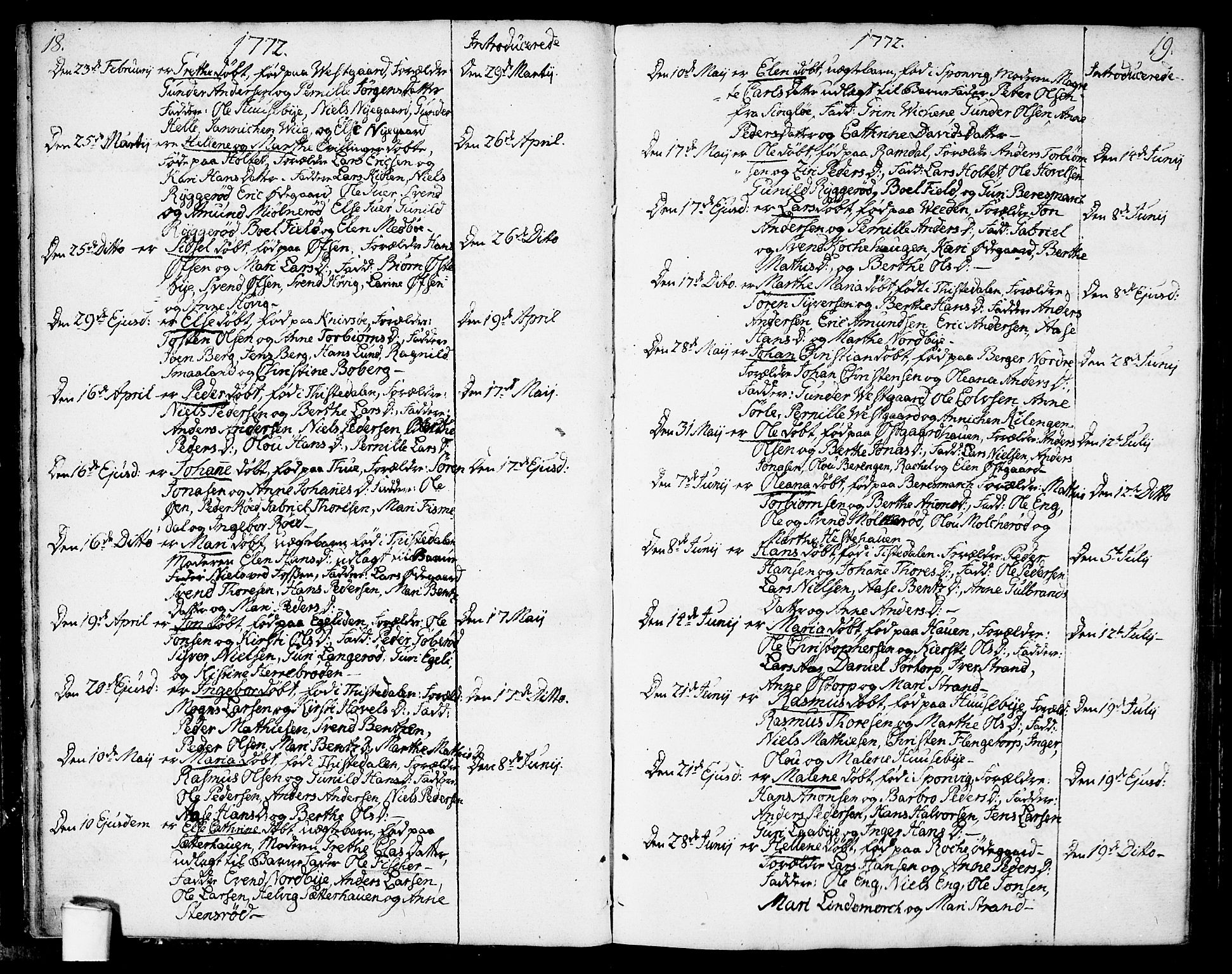 Berg prestekontor Kirkebøker, SAO/A-10902/F/Fa/L0001: Parish register (official) no. I 1, 1770-1814, p. 18-19