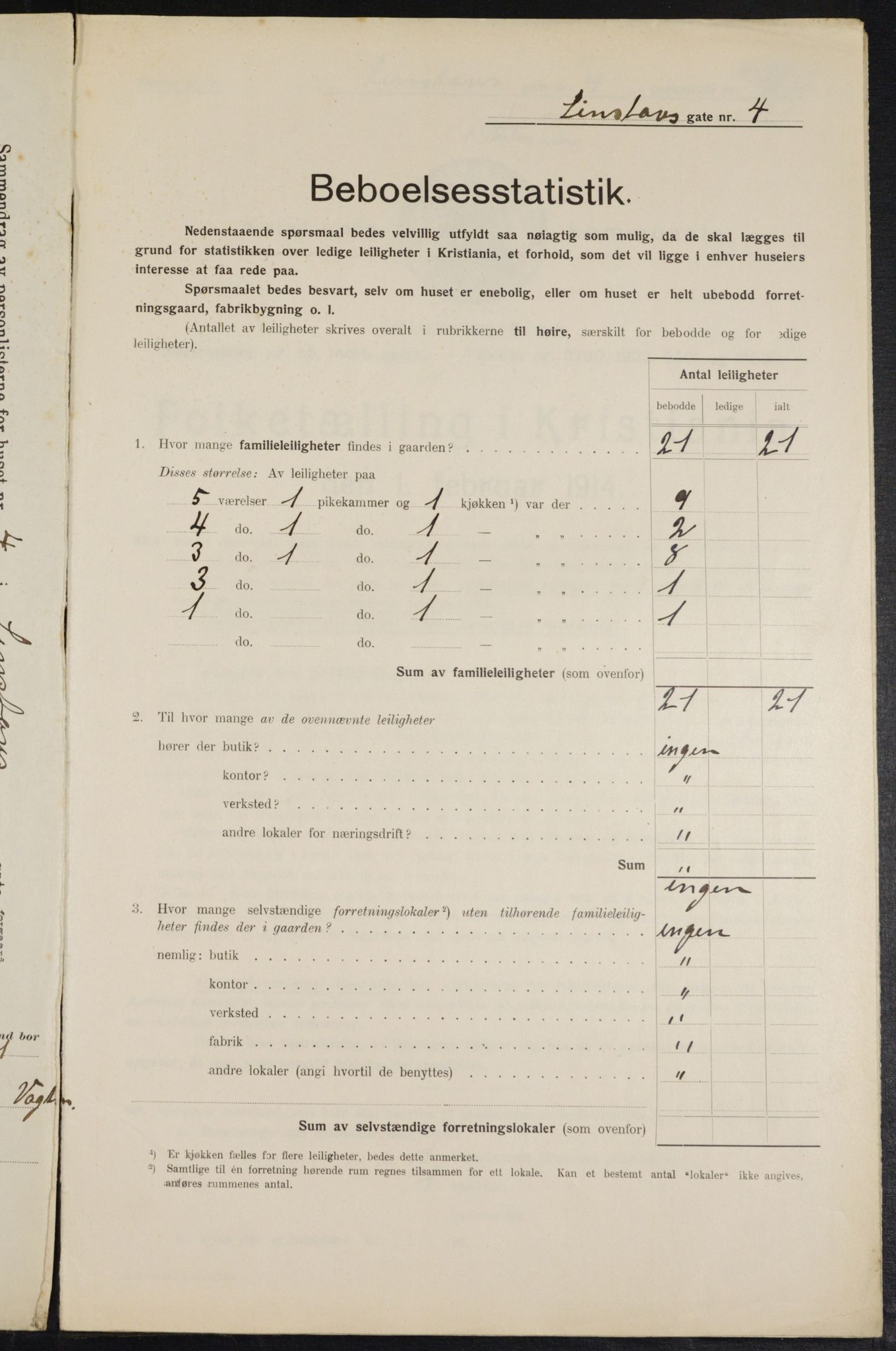 OBA, Municipal Census 1914 for Kristiania, 1914, p. 57629