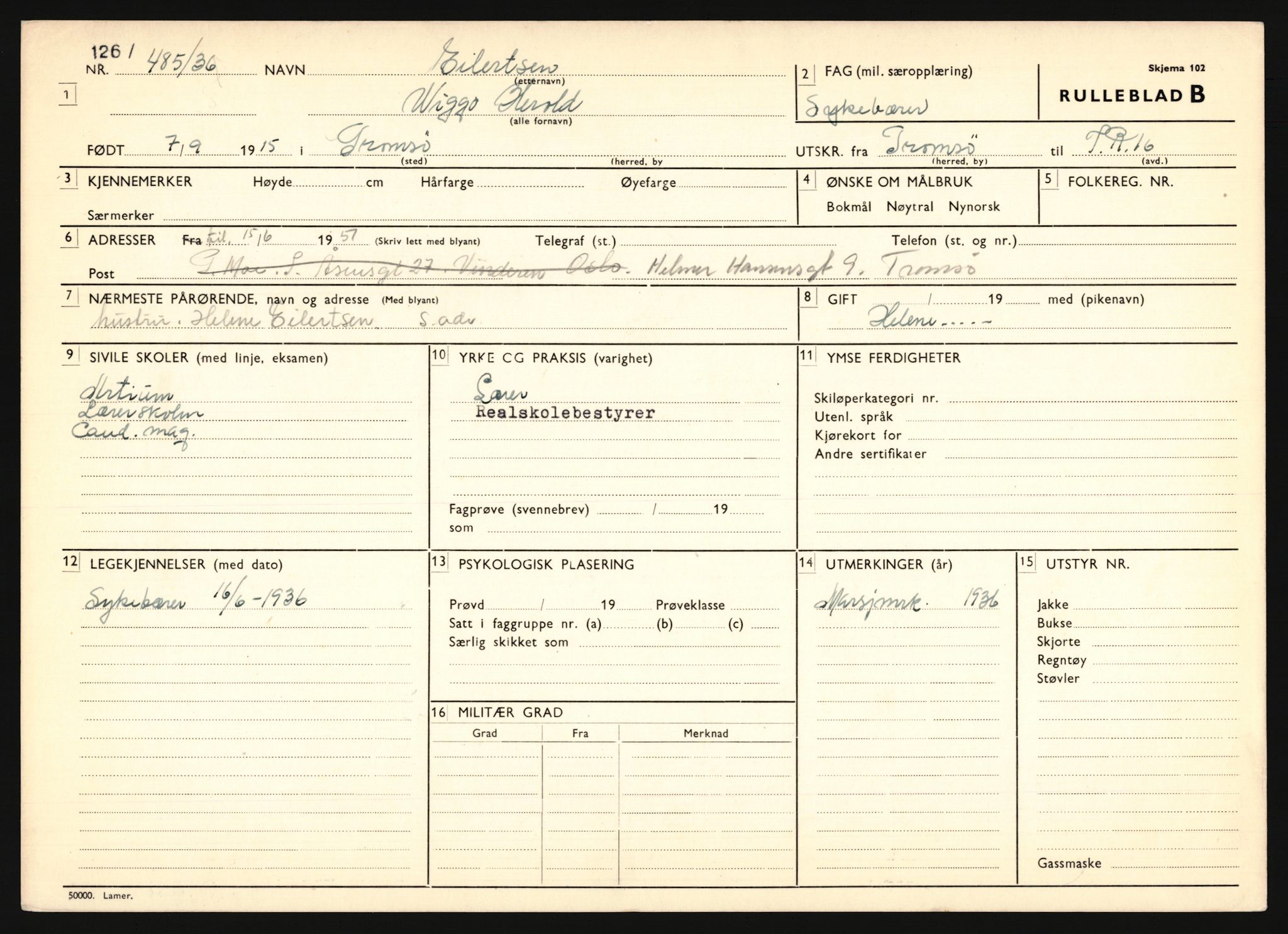 Forsvaret, Troms infanteriregiment nr. 16, AV/RA-RAFA-3146/P/Pa/L0020: Rulleblad for regimentets menige mannskaper, årsklasse 1936, 1936, p. 177