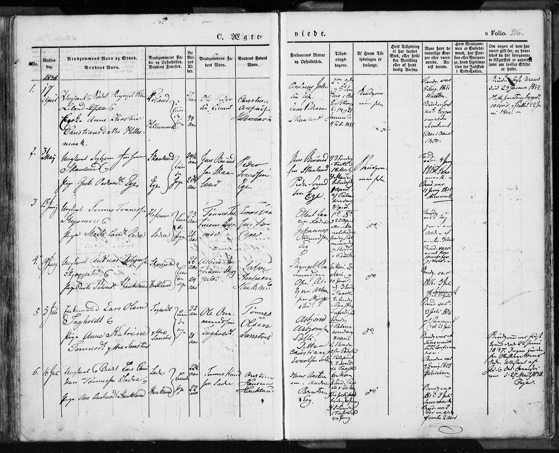 Lund sokneprestkontor, SAST/A-101809/S06/L0007: Parish register (official) no. A 7.1, 1833-1854, p. 236