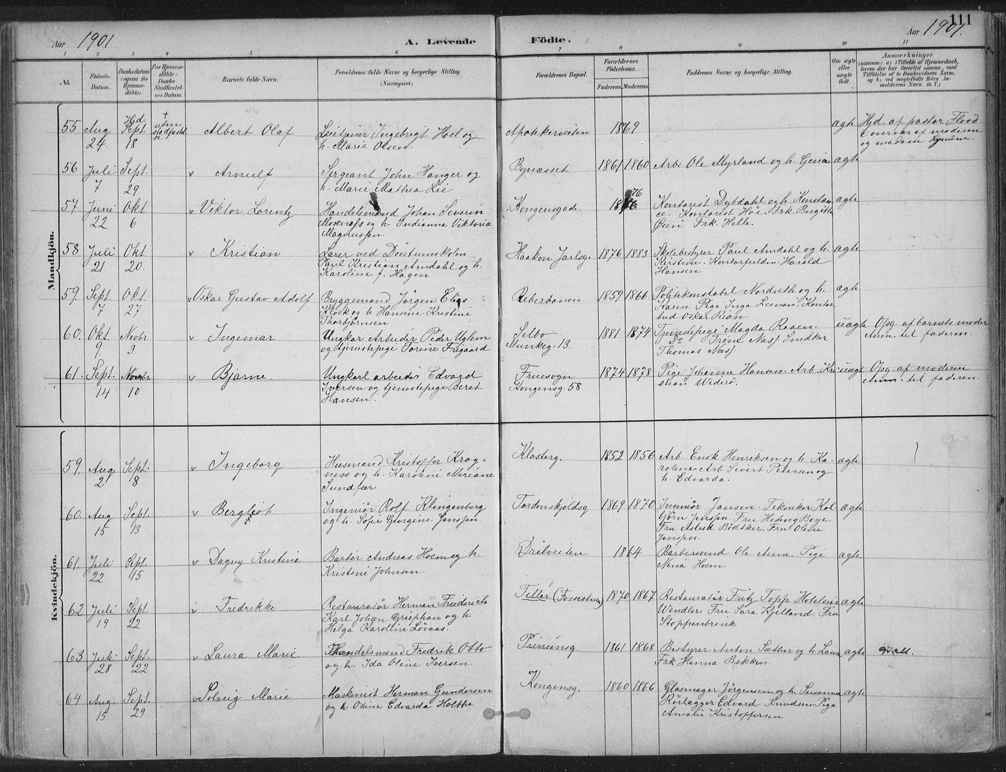 Ministerialprotokoller, klokkerbøker og fødselsregistre - Sør-Trøndelag, AV/SAT-A-1456/601/L0062: Parish register (official) no. 601A30, 1891-1911, p. 111