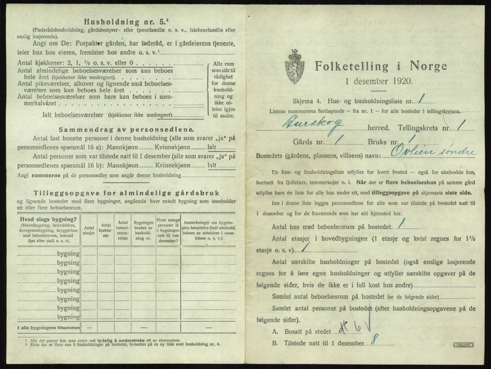 SAO, 1920 census for Aurskog, 1920, p. 28