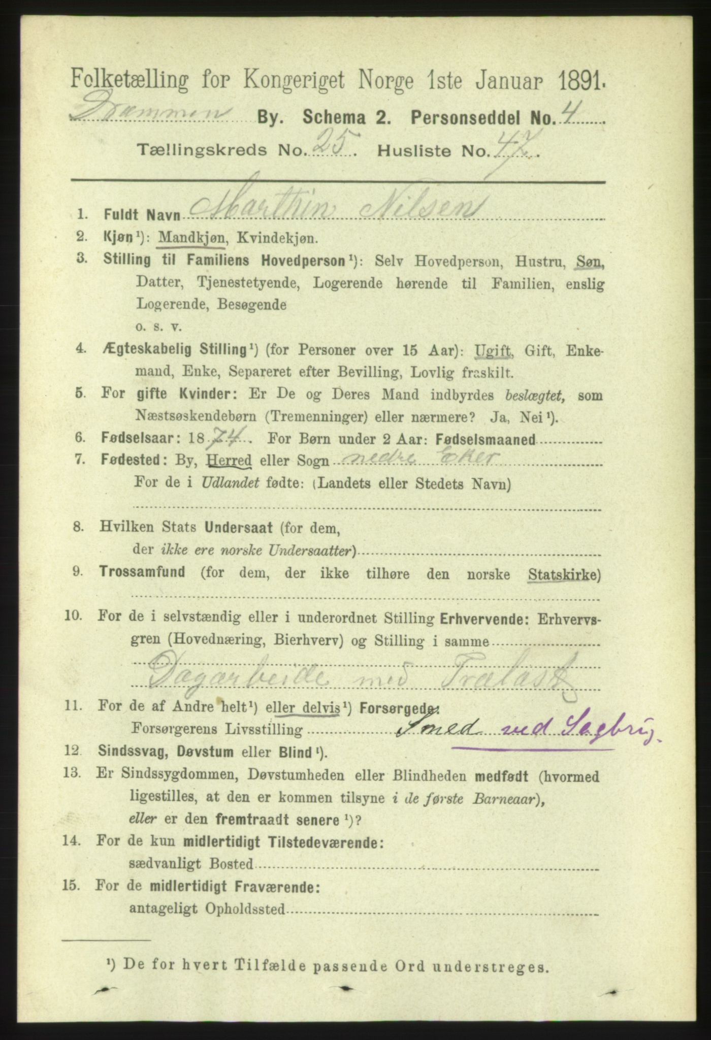 RA, 1891 census for 0602 Drammen, 1891, p. 15776