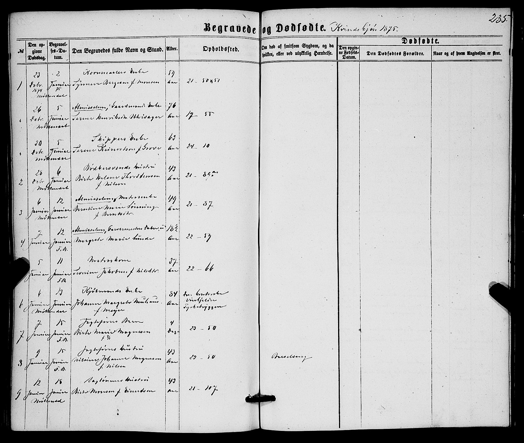 Korskirken sokneprestembete, SAB/A-76101/H/Haa/L0045: Parish register (official) no. E 3, 1863-1875, p. 235
