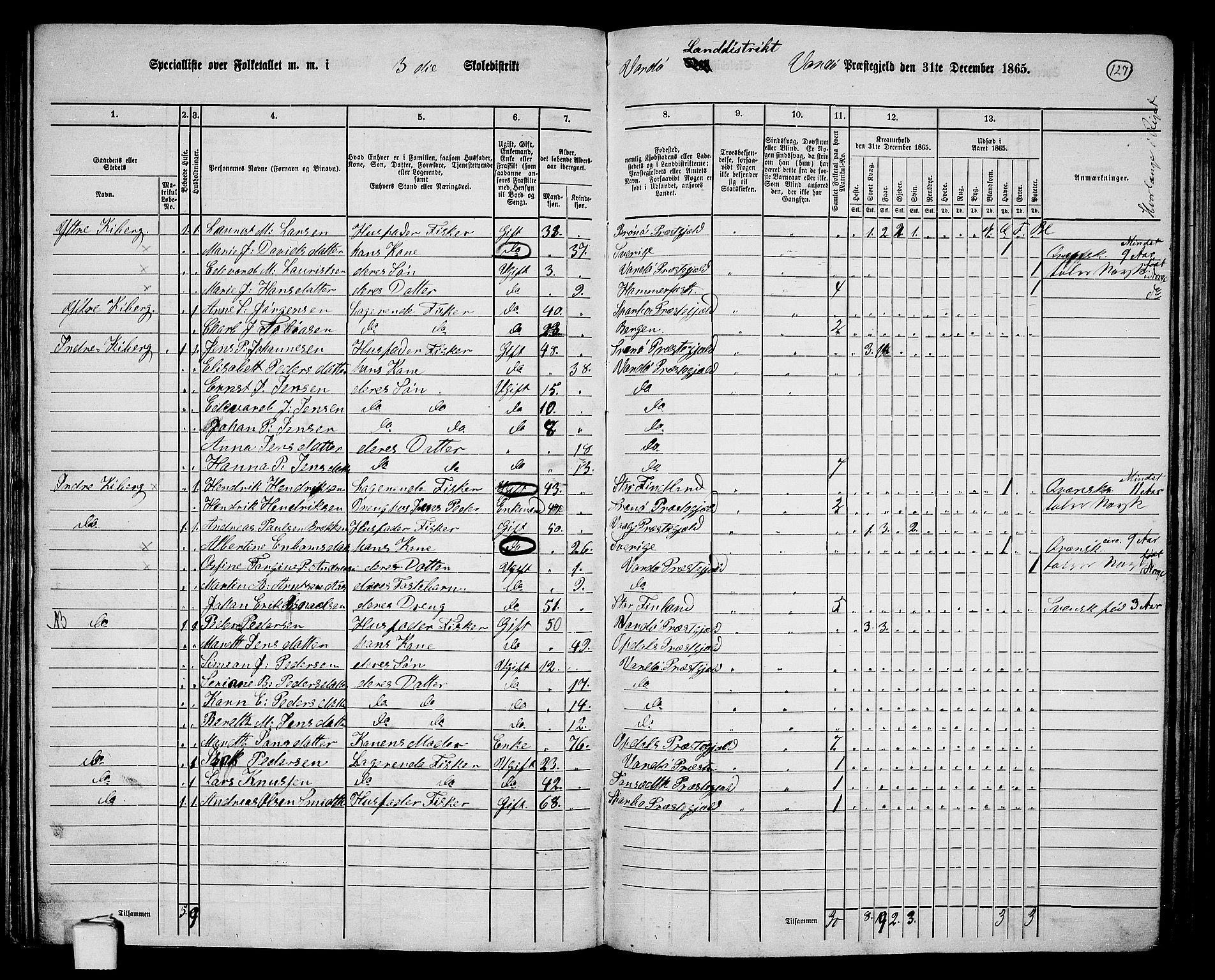 RA, 1865 census for Vardø/Vardø, 1865, p. 25