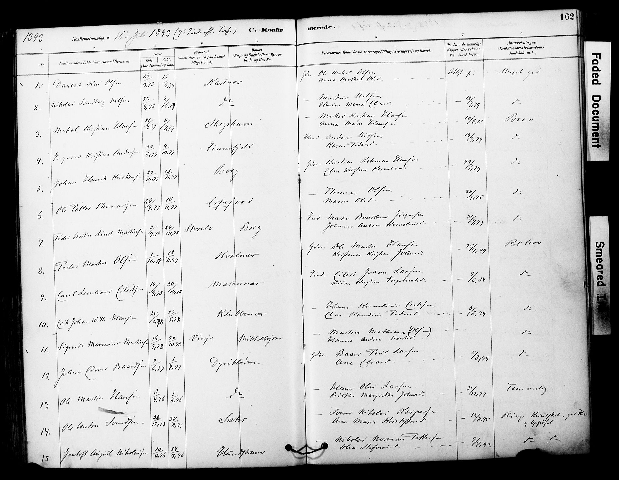 Tranøy sokneprestkontor, SATØ/S-1313/I/Ia/Iaa/L0011kirke: Parish register (official) no. 11, 1878-1904, p. 162