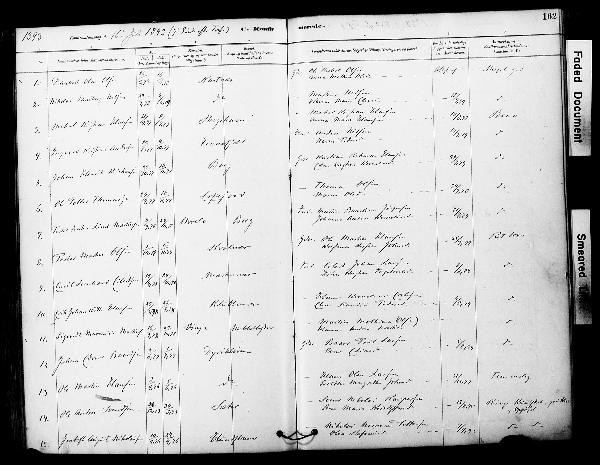 Tranøy sokneprestkontor, AV/SATØ-S-1313/I/Ia/Iaa/L0011kirke: Parish register (official) no. 11, 1878-1904, p. 162