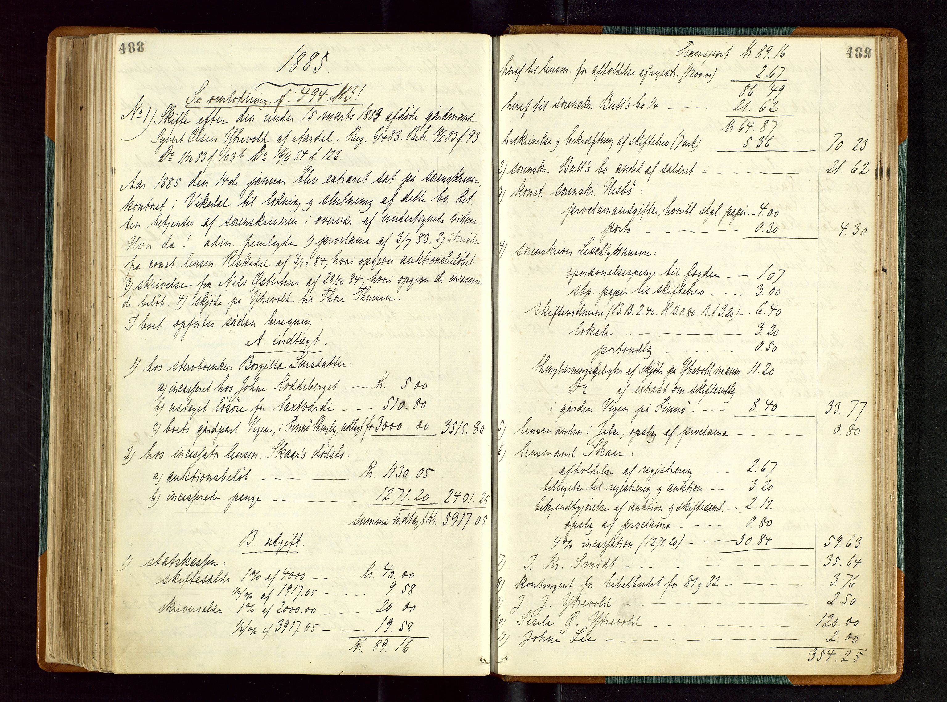 Ryfylke tingrett, SAST/A-100055/001/IV/IVD/L0027: Skifteprotokoll, register i protokollen, 1881-1885, p. 488-489