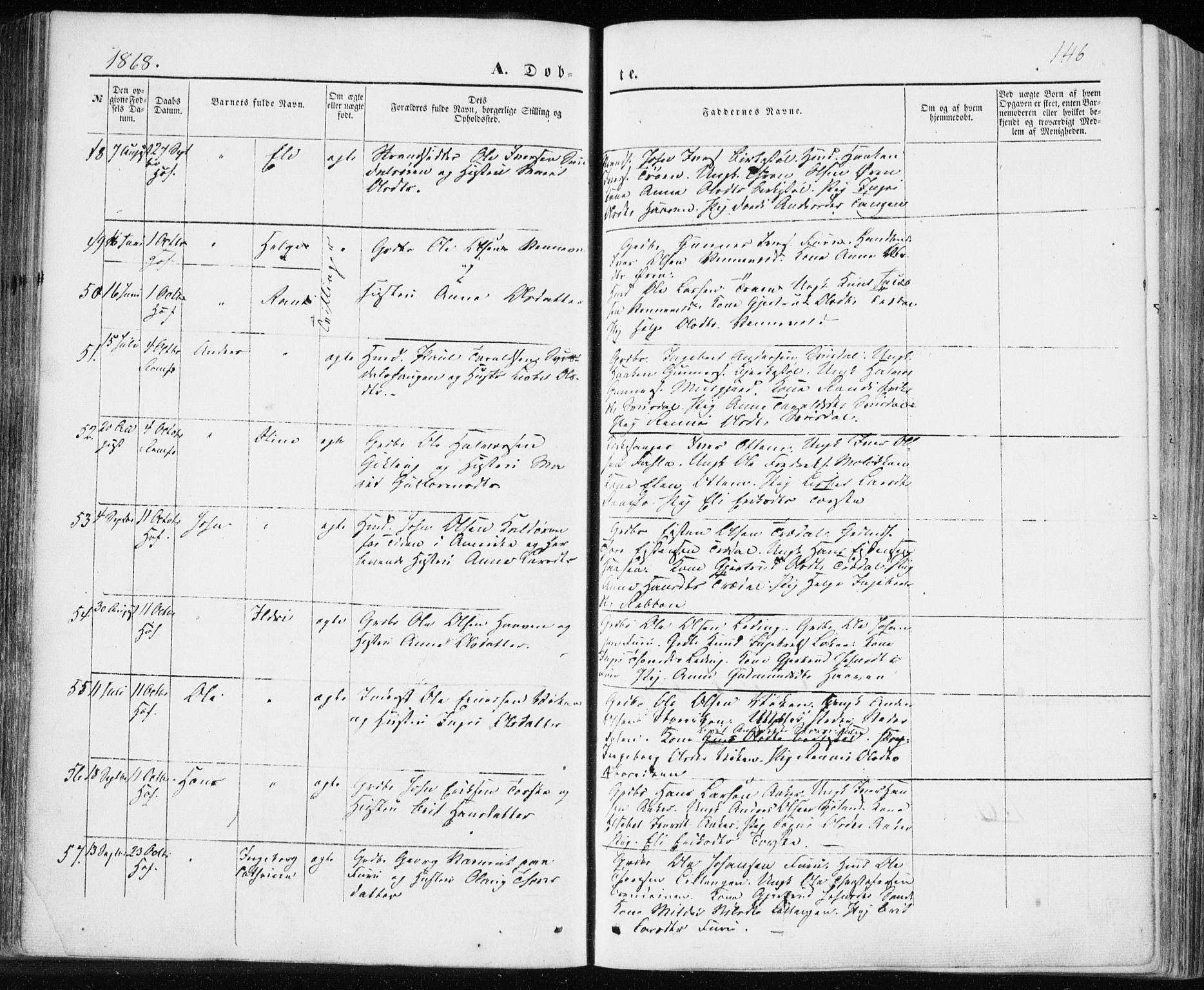 Ministerialprotokoller, klokkerbøker og fødselsregistre - Møre og Romsdal, AV/SAT-A-1454/590/L1013: Parish register (official) no. 590A05, 1847-1877, p. 146