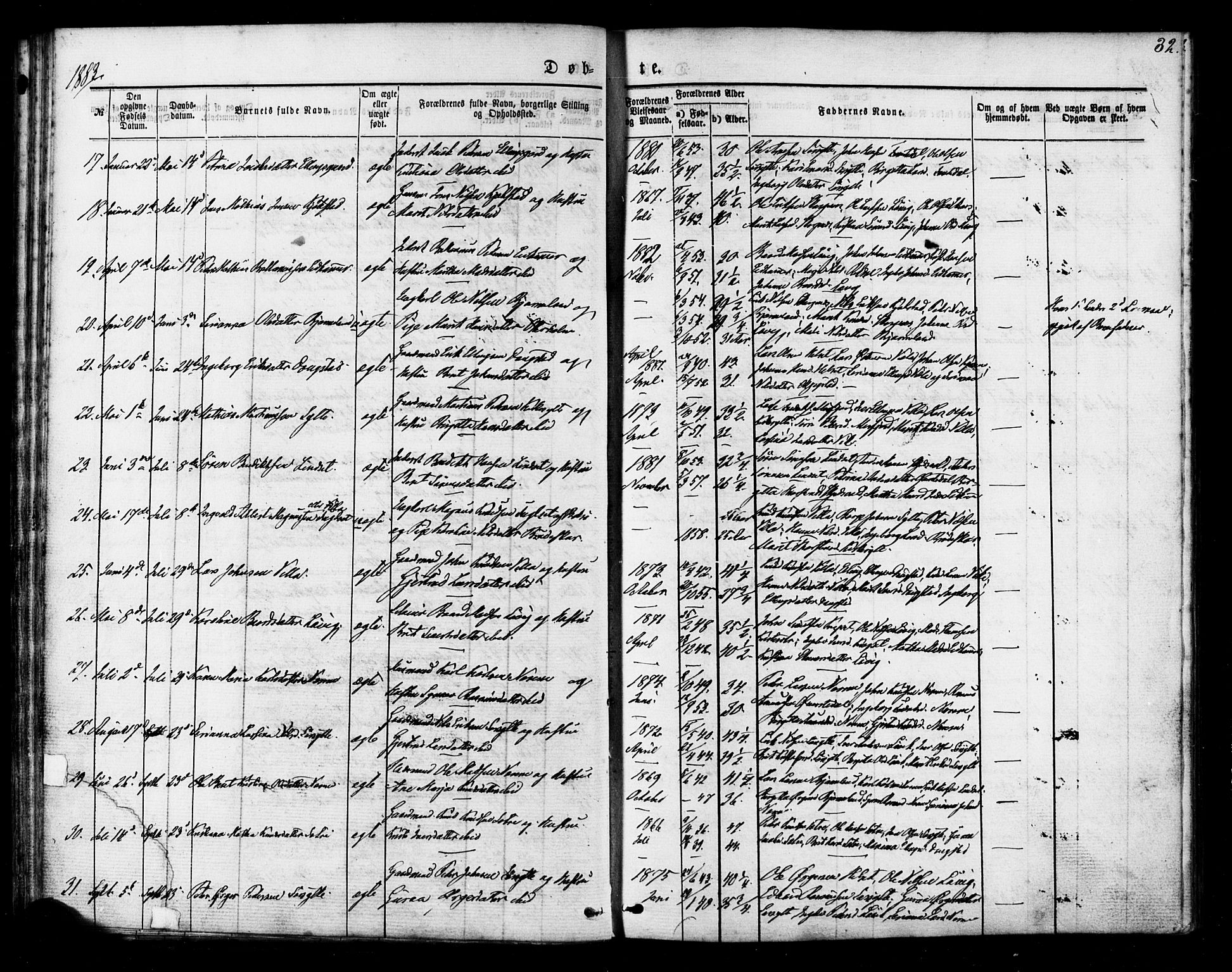 Ministerialprotokoller, klokkerbøker og fødselsregistre - Møre og Romsdal, AV/SAT-A-1454/541/L0545: Parish register (official) no. 541A02, 1872-1886, p. 32