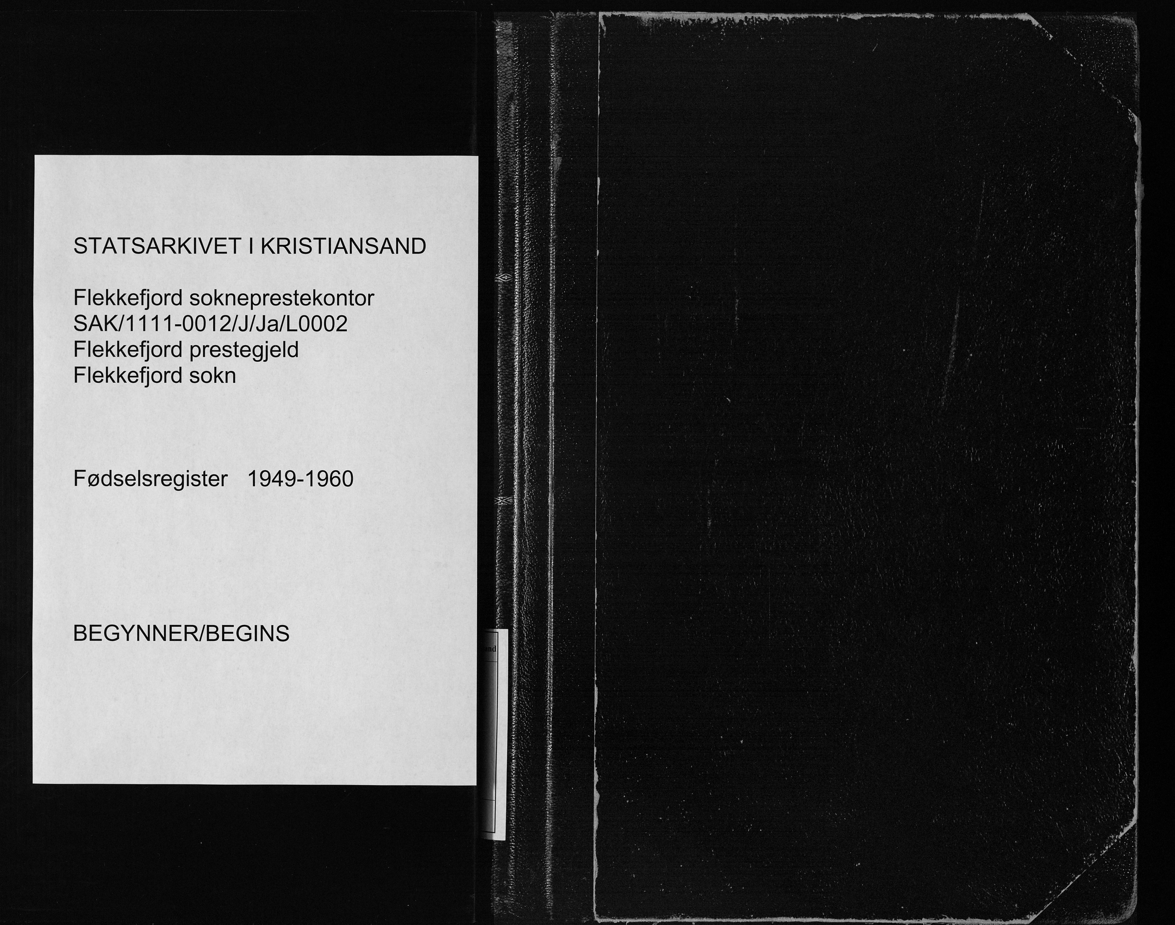 Flekkefjord sokneprestkontor, SAK/1111-0012/J/Ja/L0002: Birth register no. 2, 1949-1960