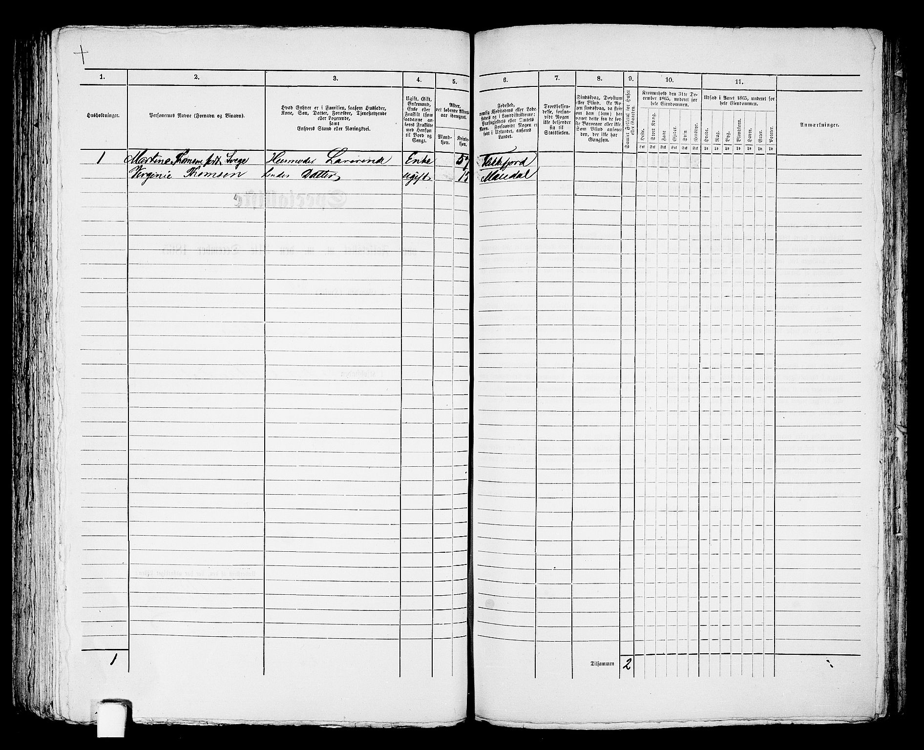 RA, 1865 census for Mandal/Mandal, 1865, p. 761