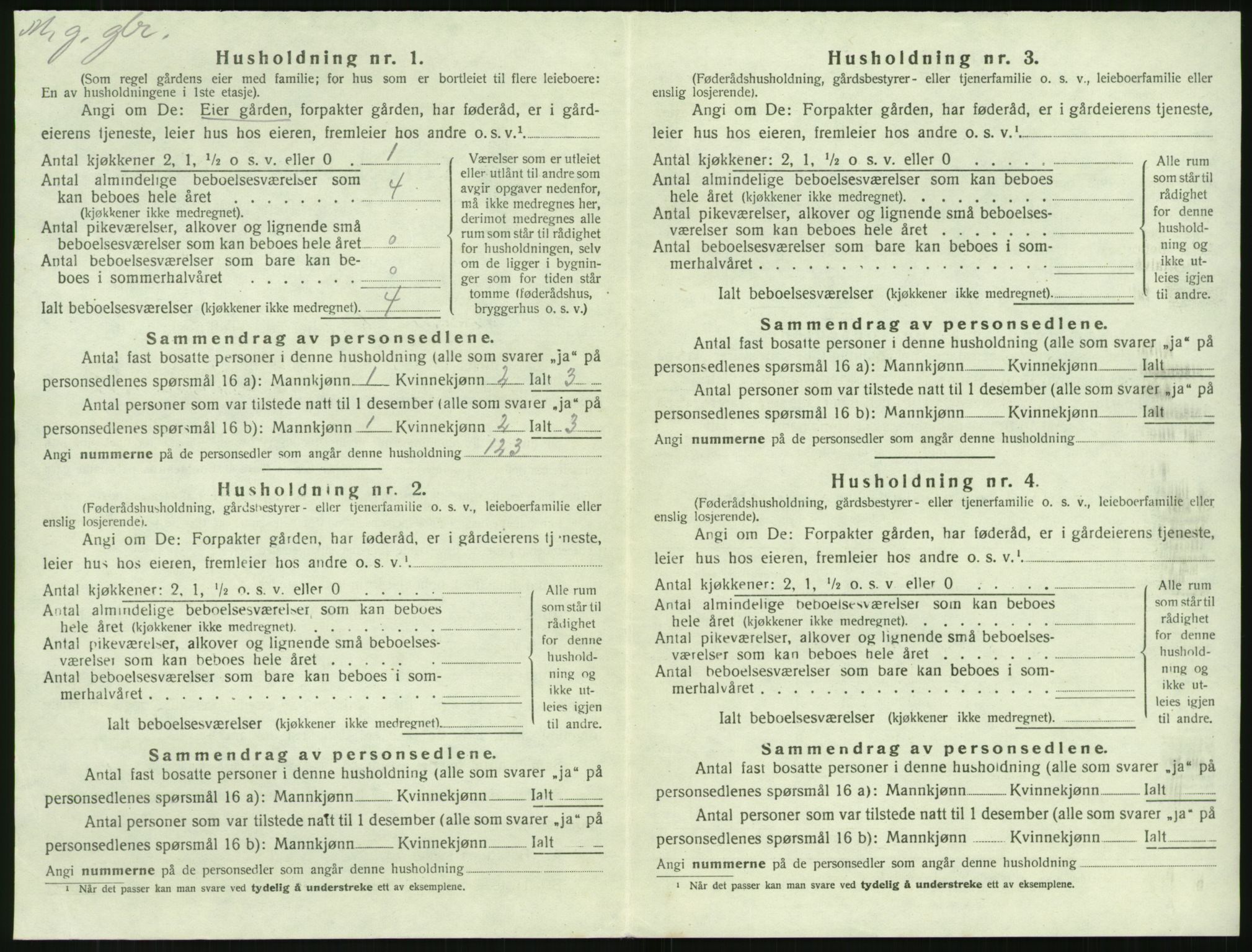 SAK, 1920 census for Øyestad, 1920, p. 1851