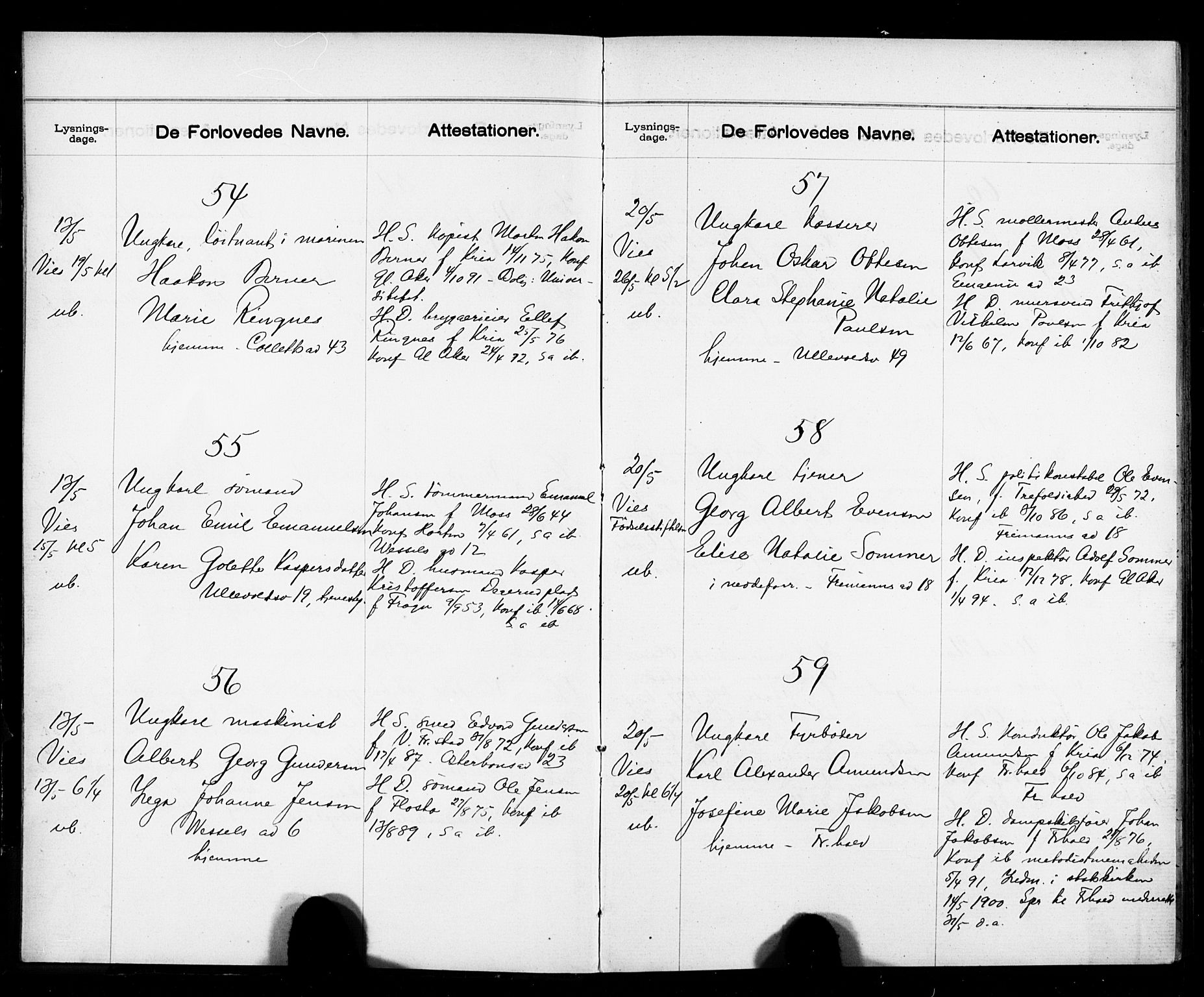 Gamle Aker prestekontor Kirkebøker, SAO/A-10617a/H/L0003: Banns register no. 3, 1900-1909
